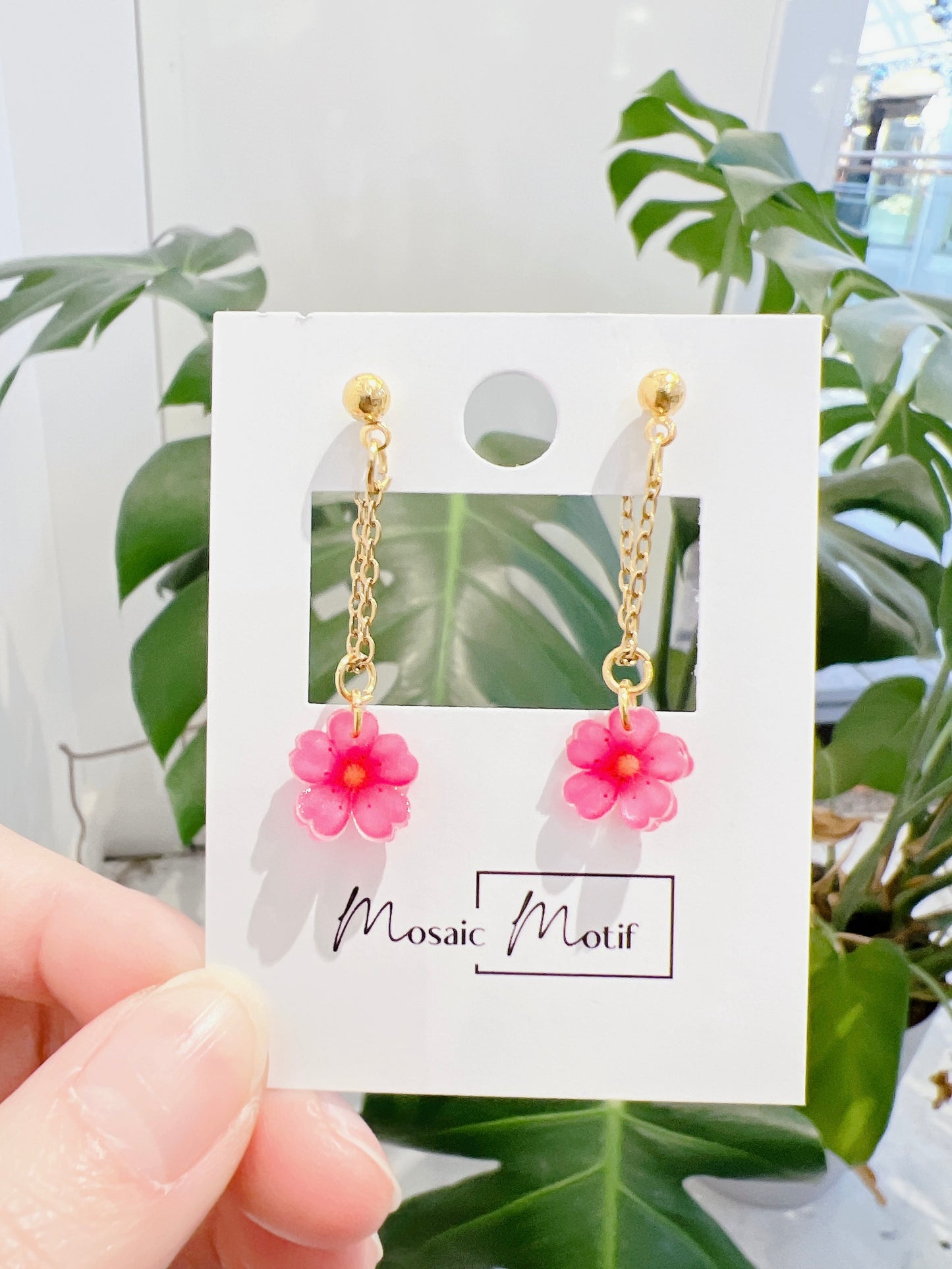 Floral earnings - earring back (multiple colours)