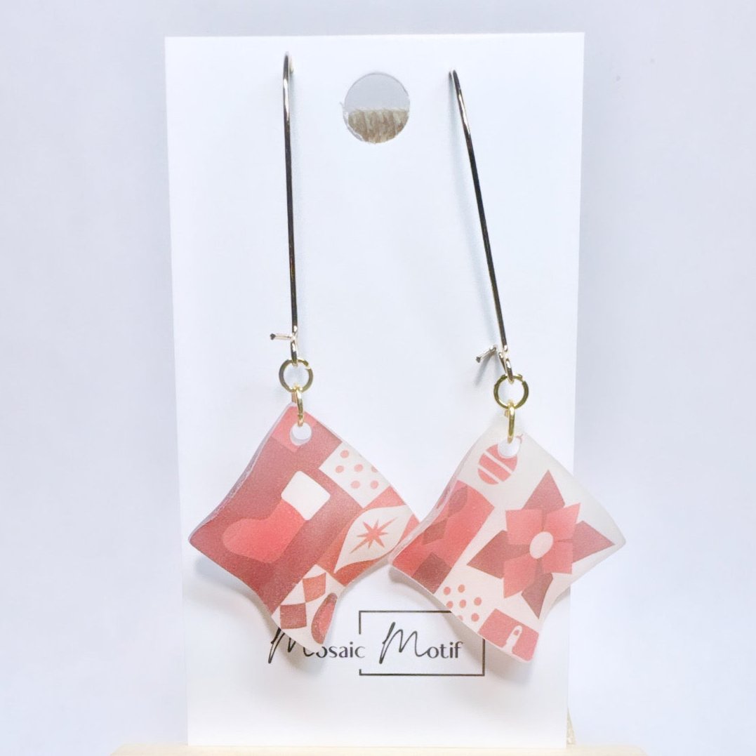 Handkerchief mini dangle earrings (Winter vibe)