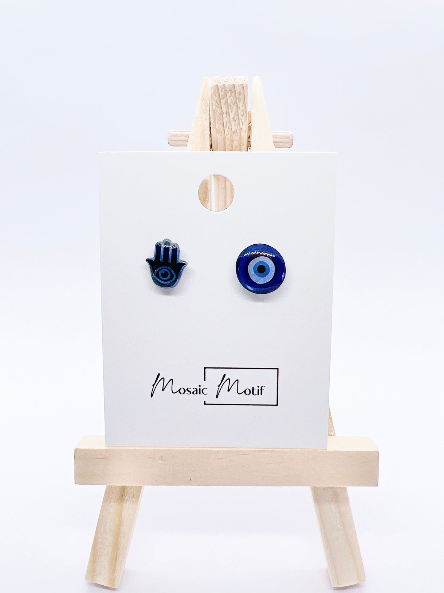 Hamsa hand and evil eye earrings stud earrings