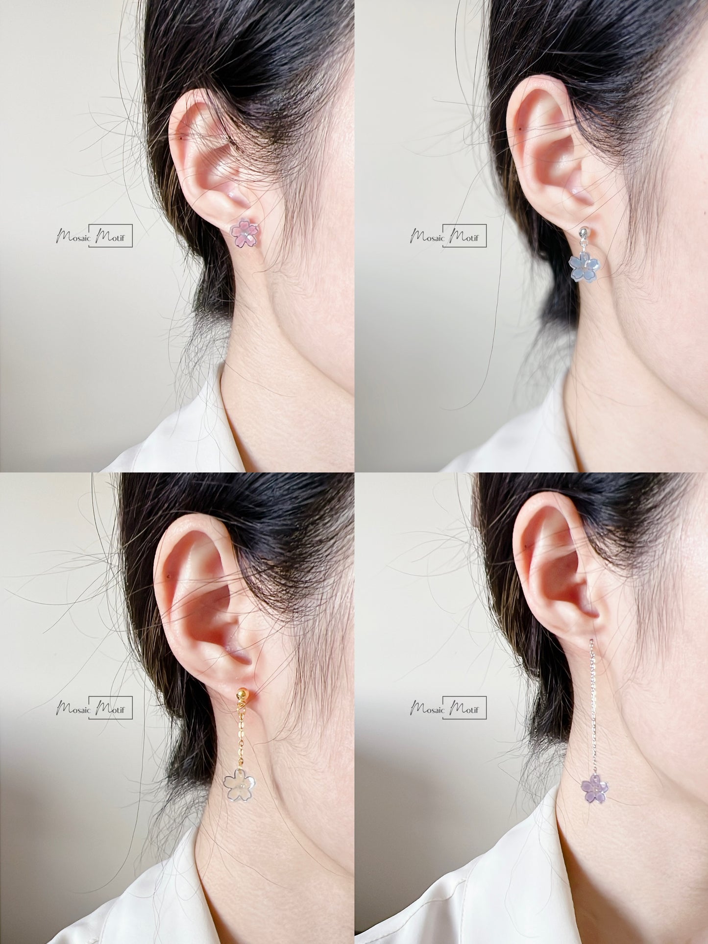 Floral earnings - earring back (multiple colours)