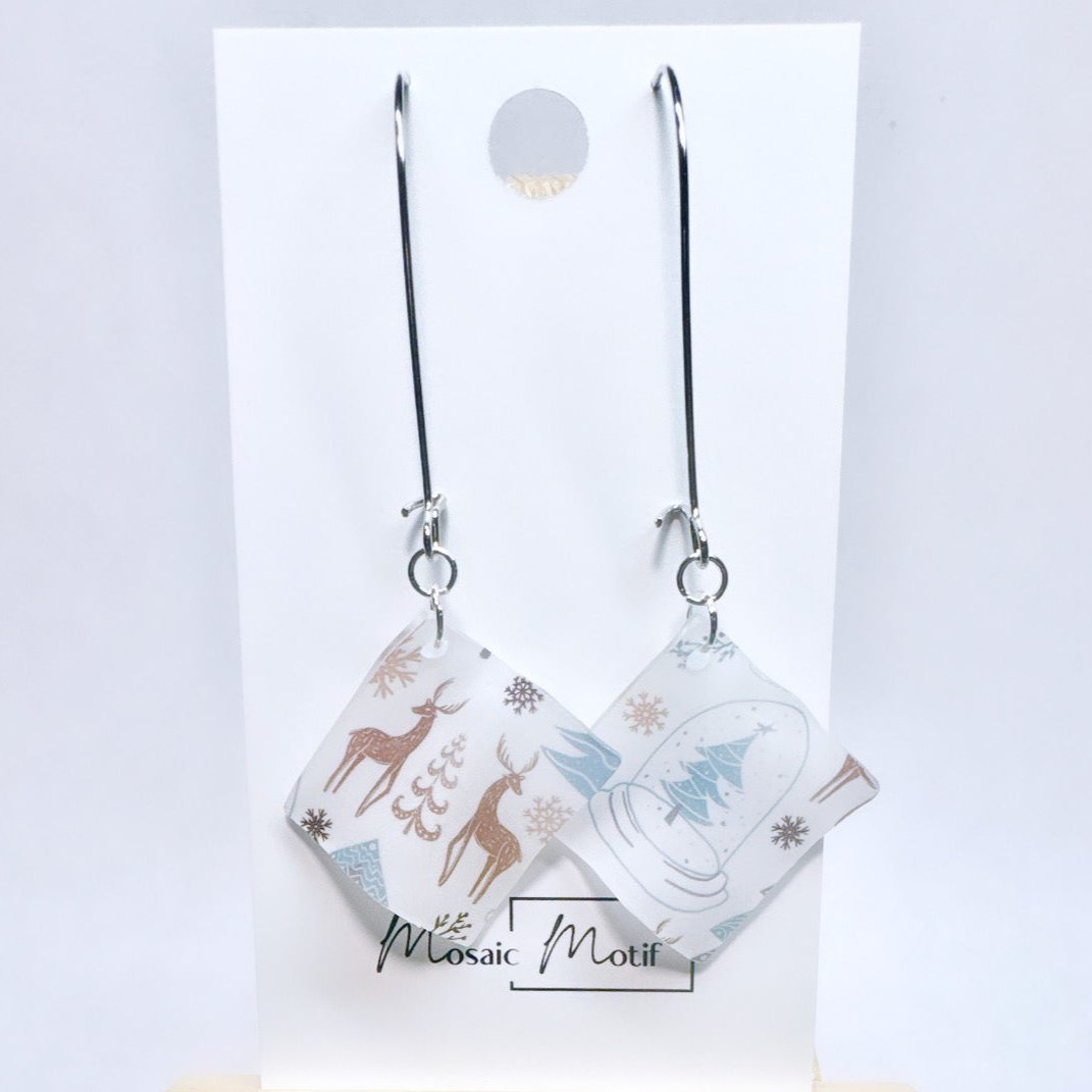Handkerchief mini dangle earrings (Winter vibe)