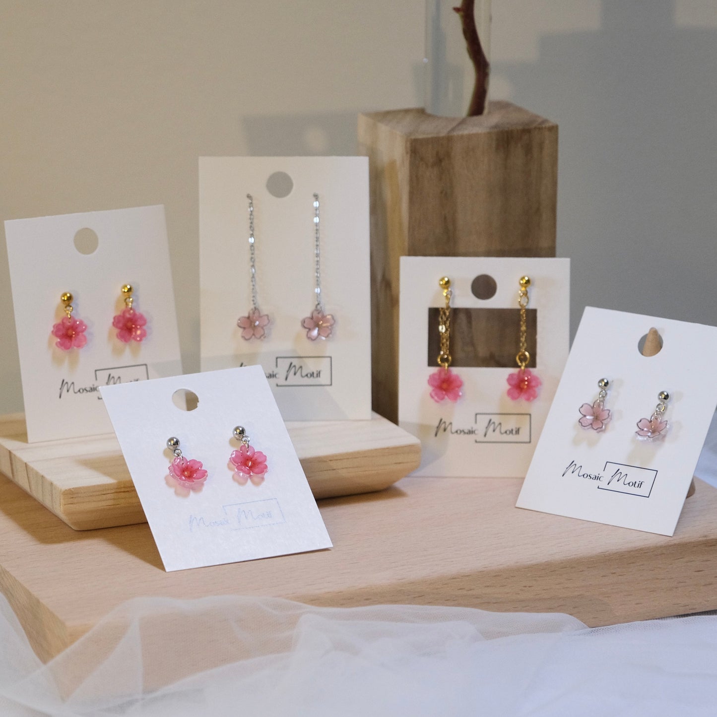 Floral earrings - earring back (multiple colours)