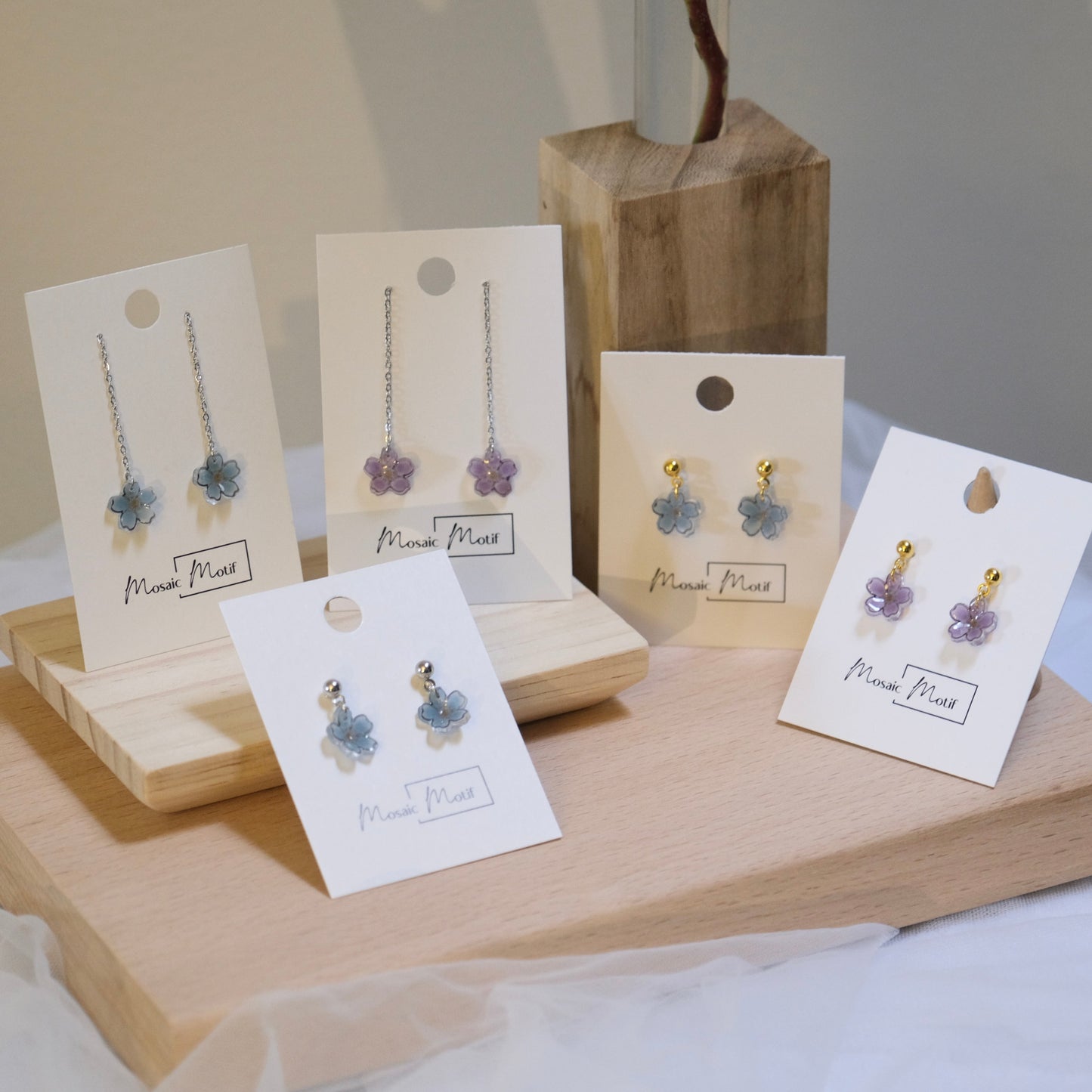 Floral earnings - earring back (multiple colours)