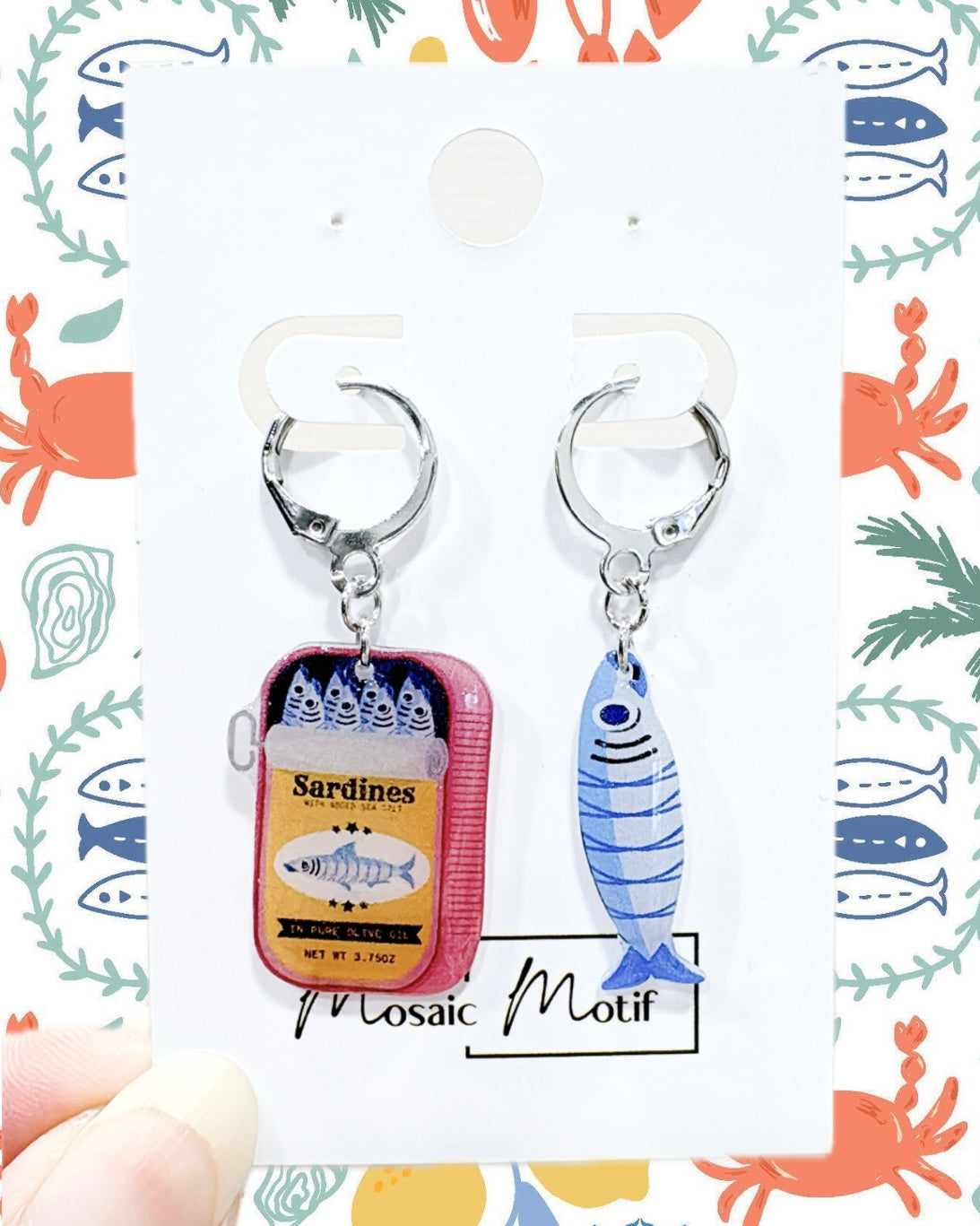 Sardine dangle earrings