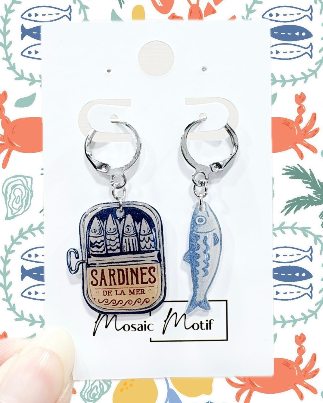 Sardine dangle earrings