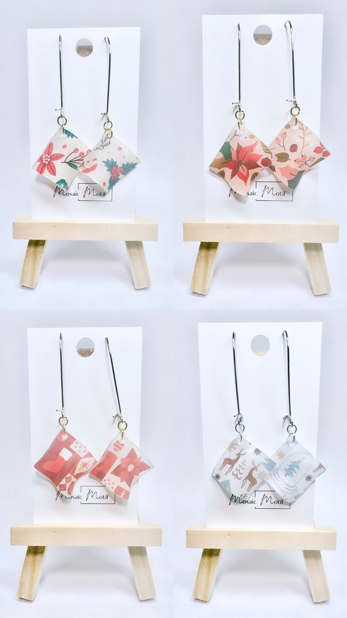 Handkerchief mini dangle earrings (Winter vibe)