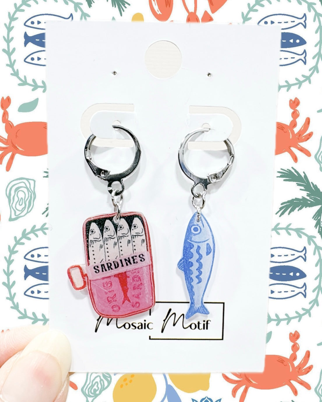 Sardine dangle earrings