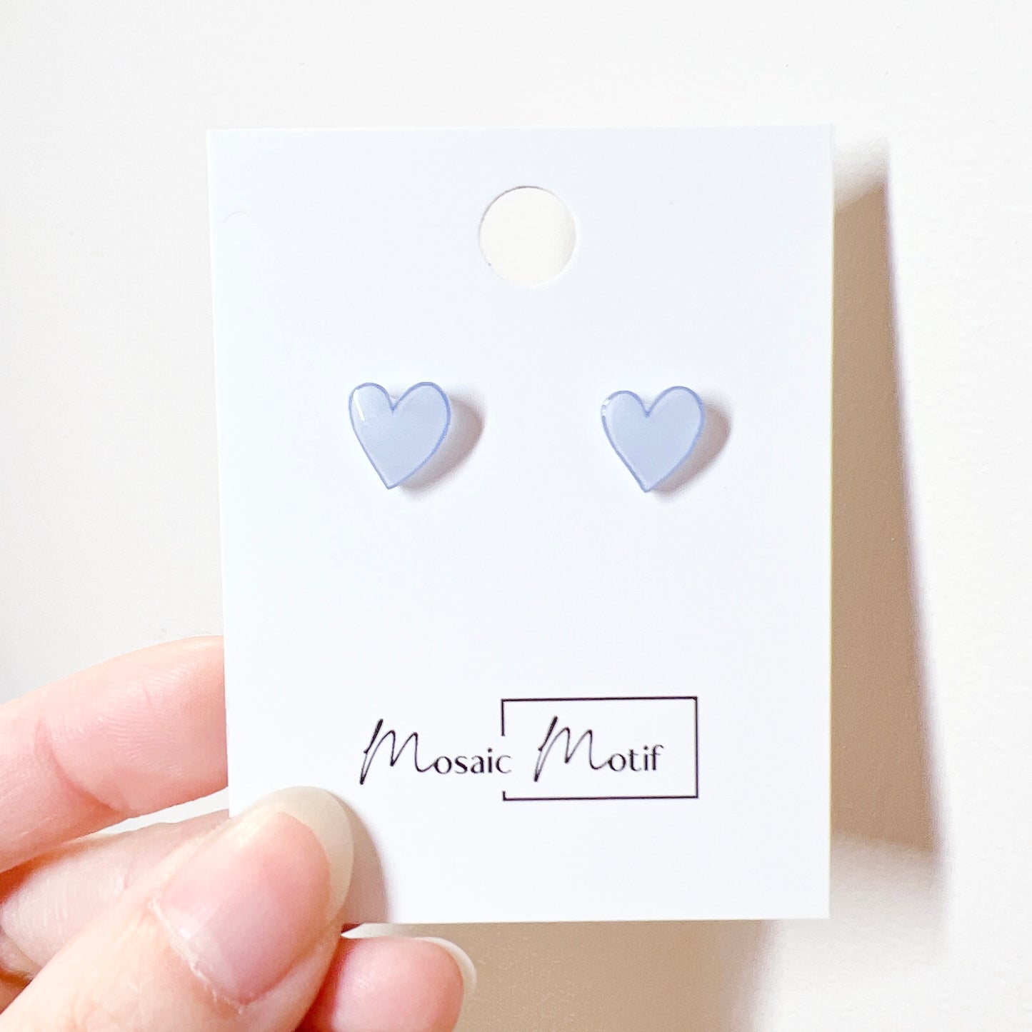Heart acrylic stud earrings (multiple colours)