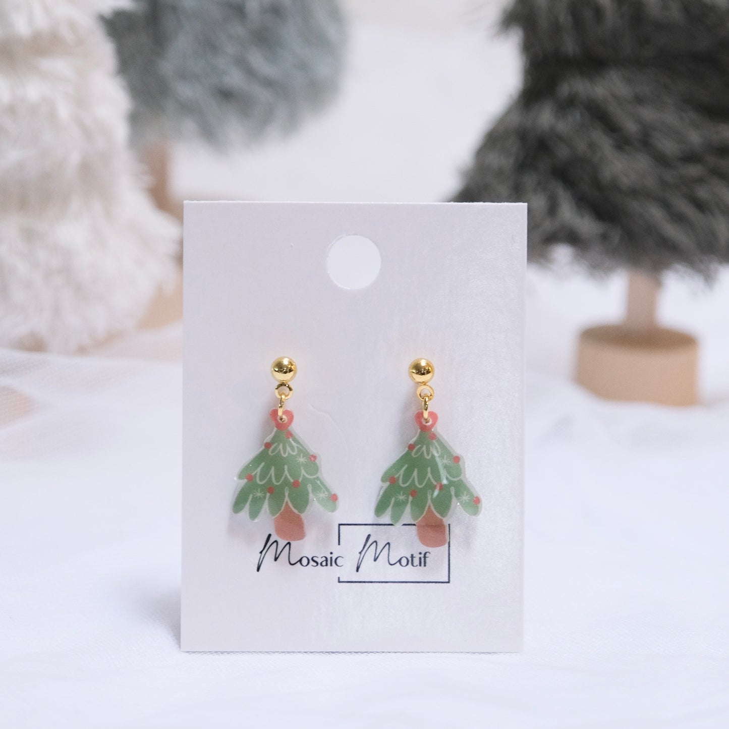 Xmas Christmas Tree earrings - dangle earrings