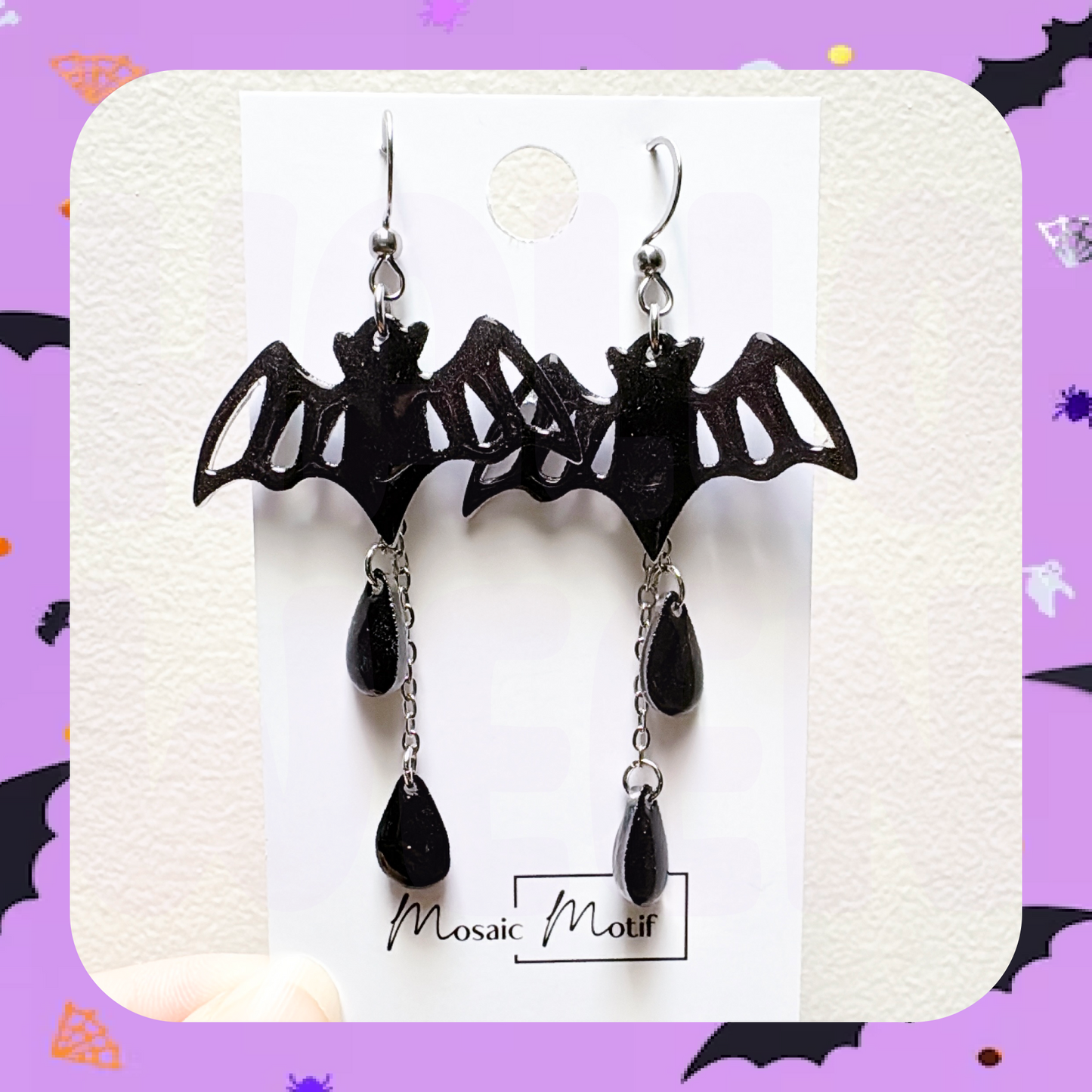 Halloween dangle earrings - Bat dangle