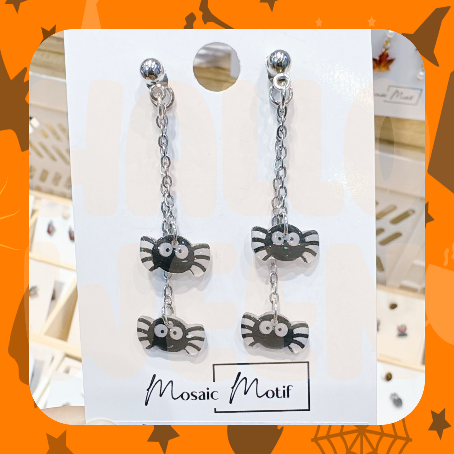 Halloween 2in1 double dangle earrings - Spider