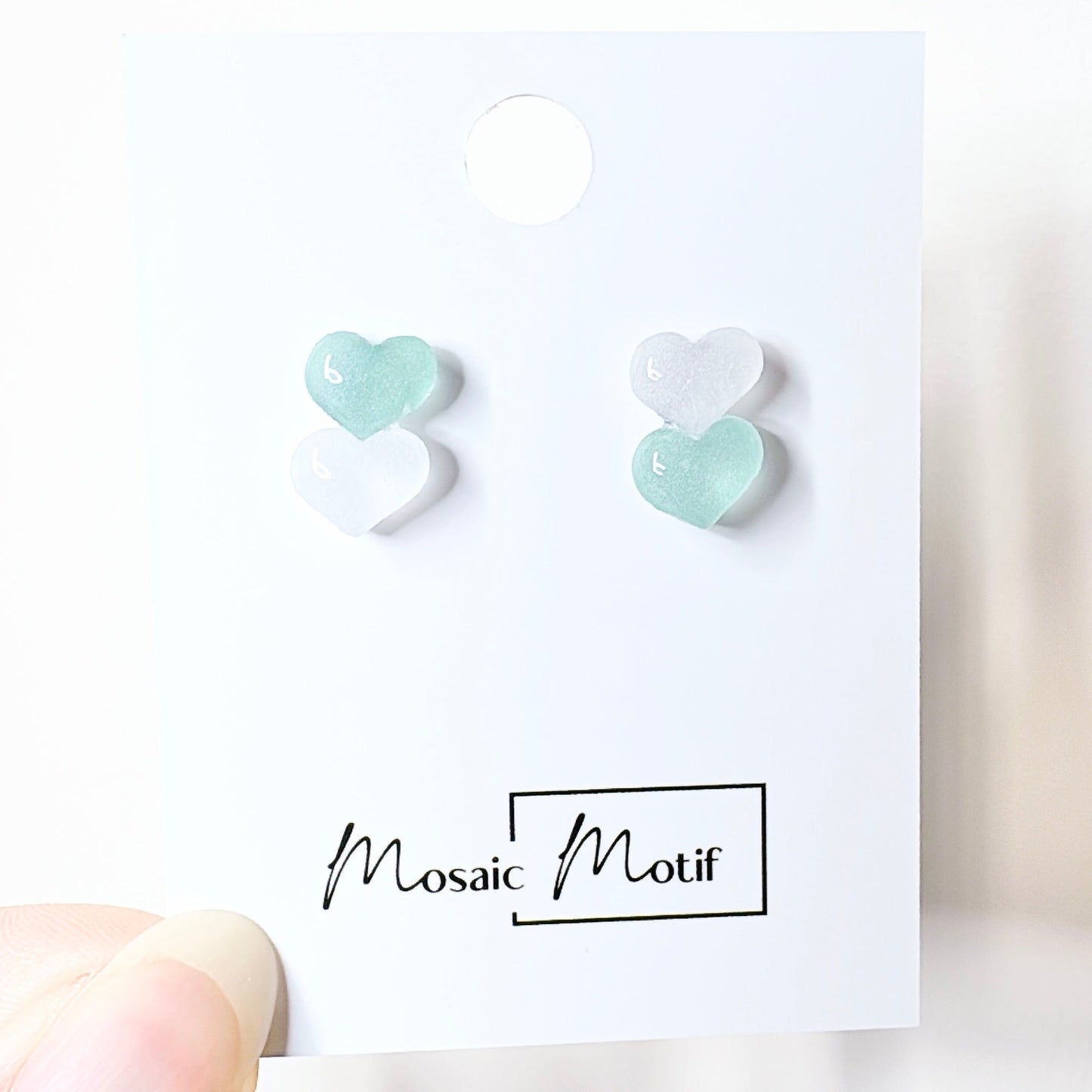 Valentine - double heart stud earrings (multi colours)