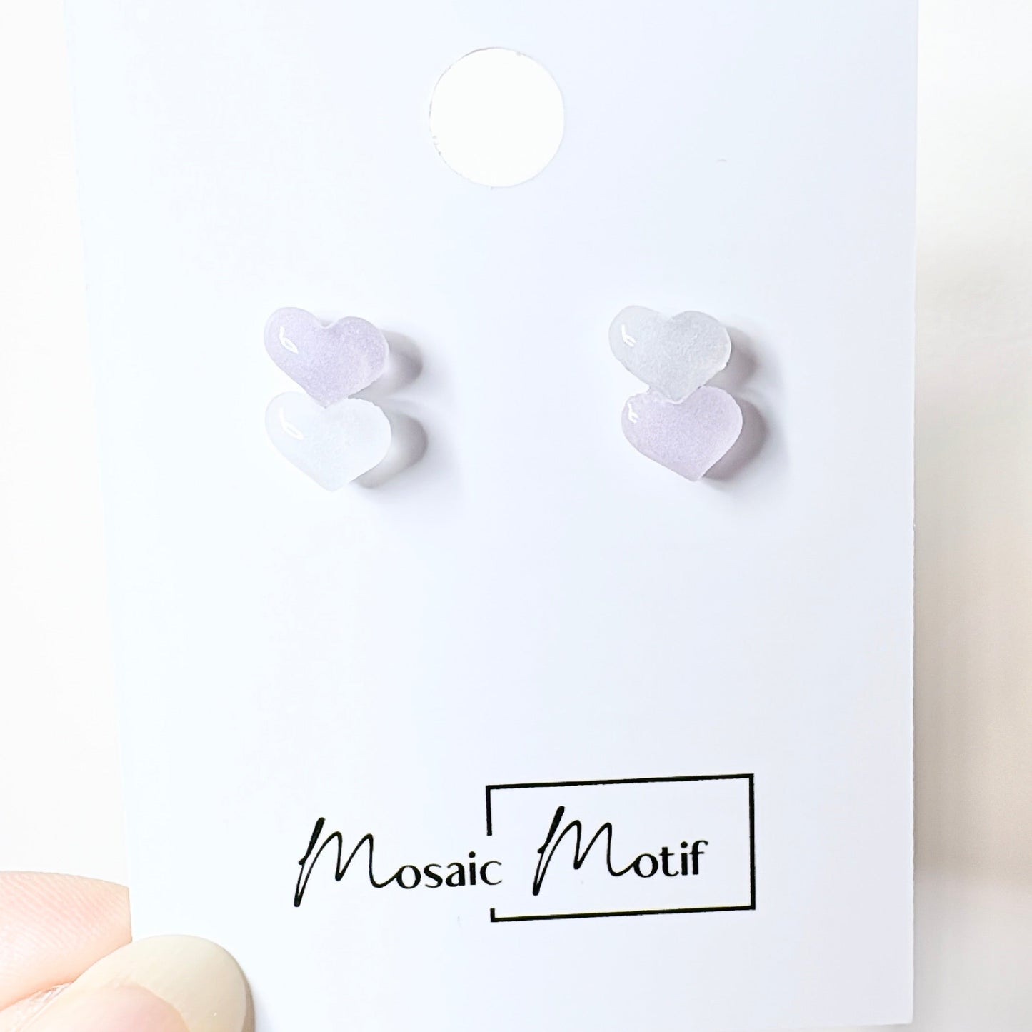 Valentine - double heart stud earrings (multi colours)