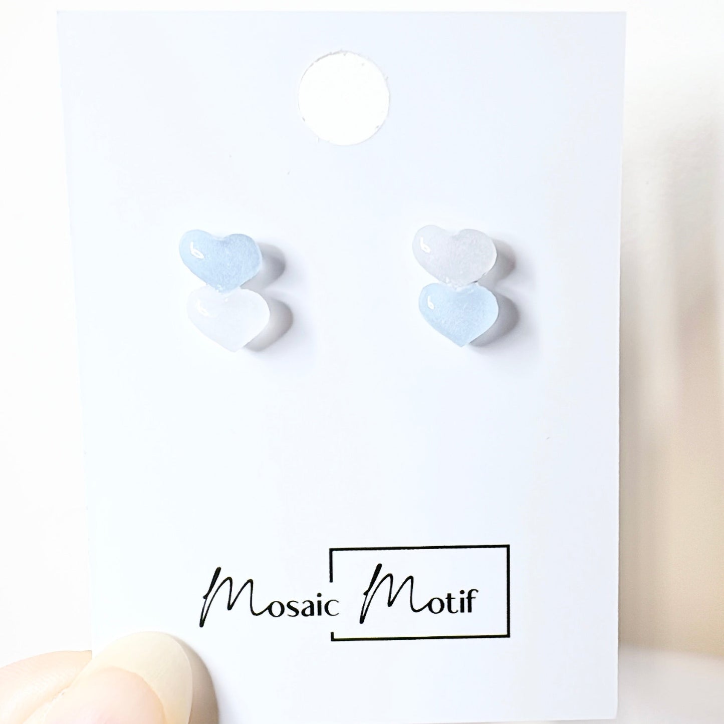Valentine - double heart stud earrings (multi colours)