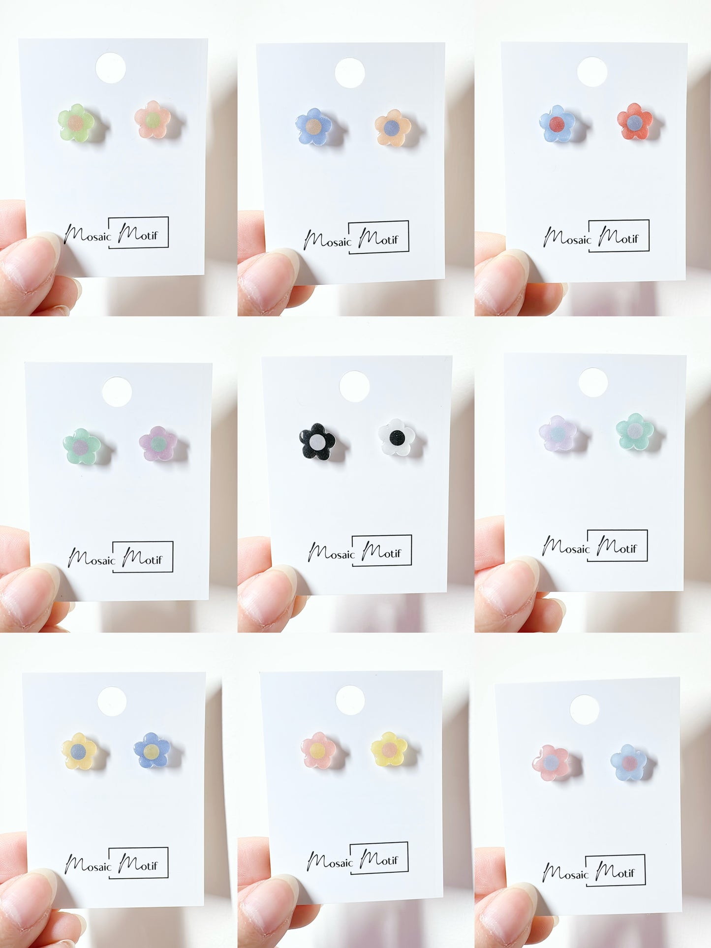Floral mini triple necklace (random flower colours)