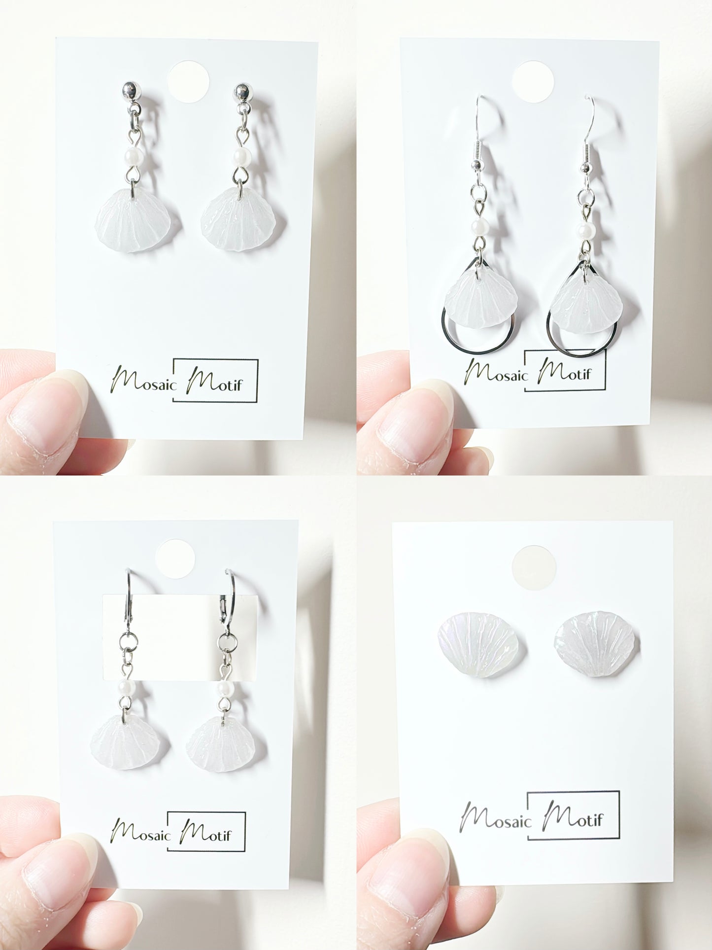 Pearl shell earrings (multiple styles)
