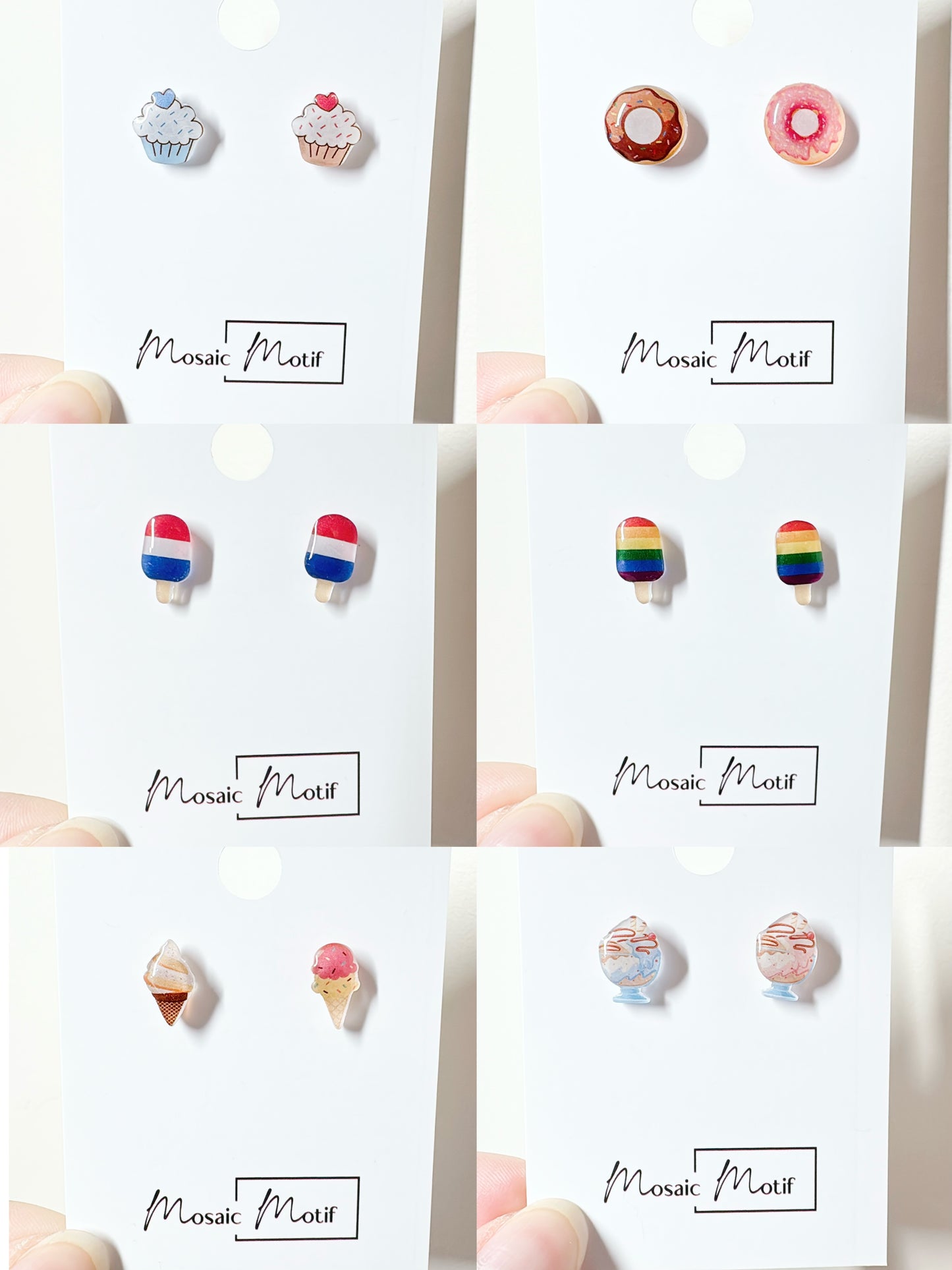 Summer collection stud earrings (multiple styles)
