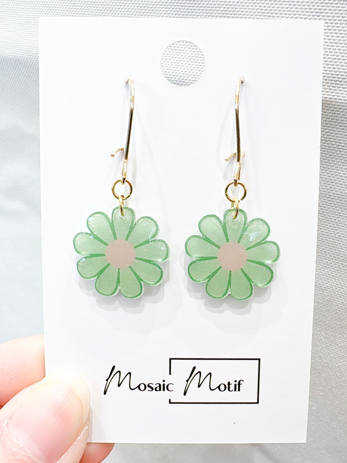 Floral Daisy hoop earrings (multiple colours)