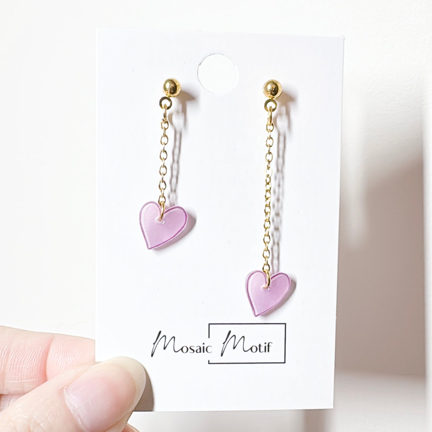 Heart dangle earrings (multiple colours)