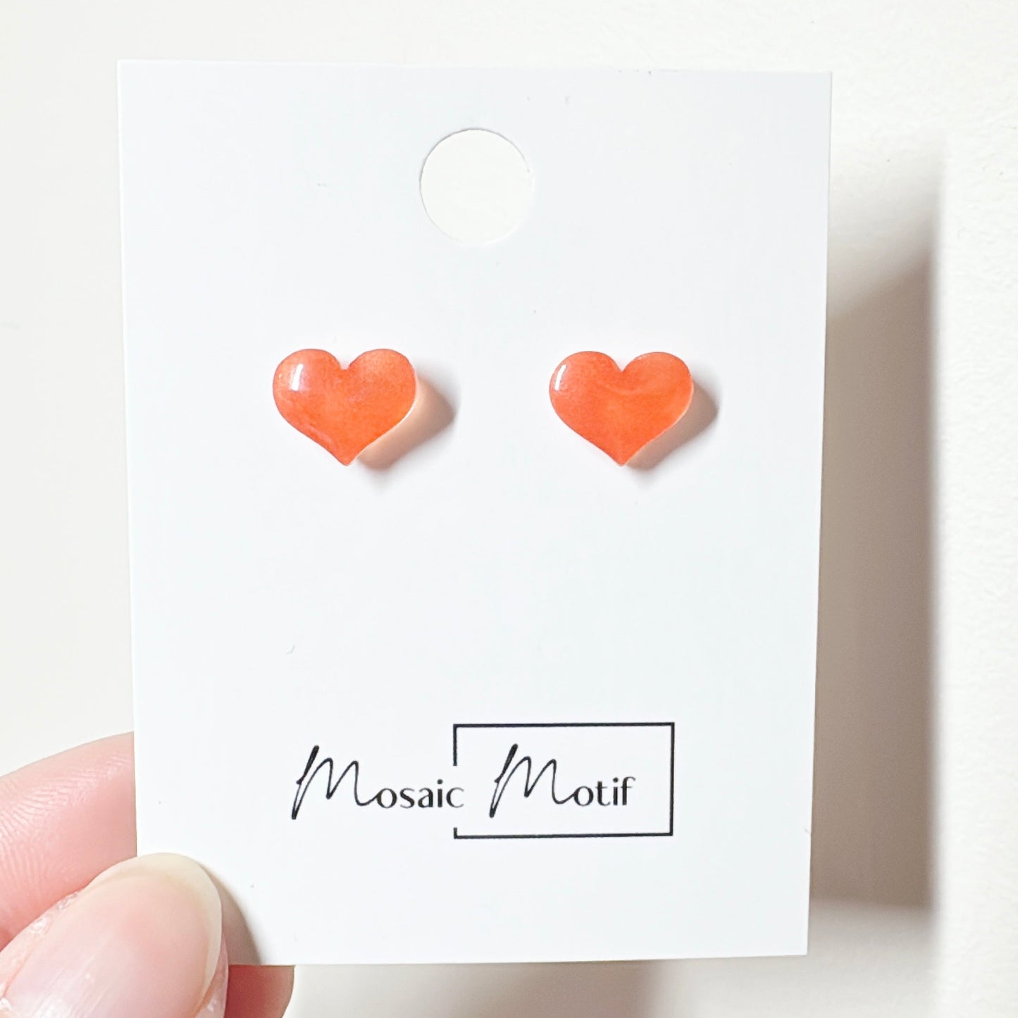Chubby heart acrylic stud earrings (multiple colours)