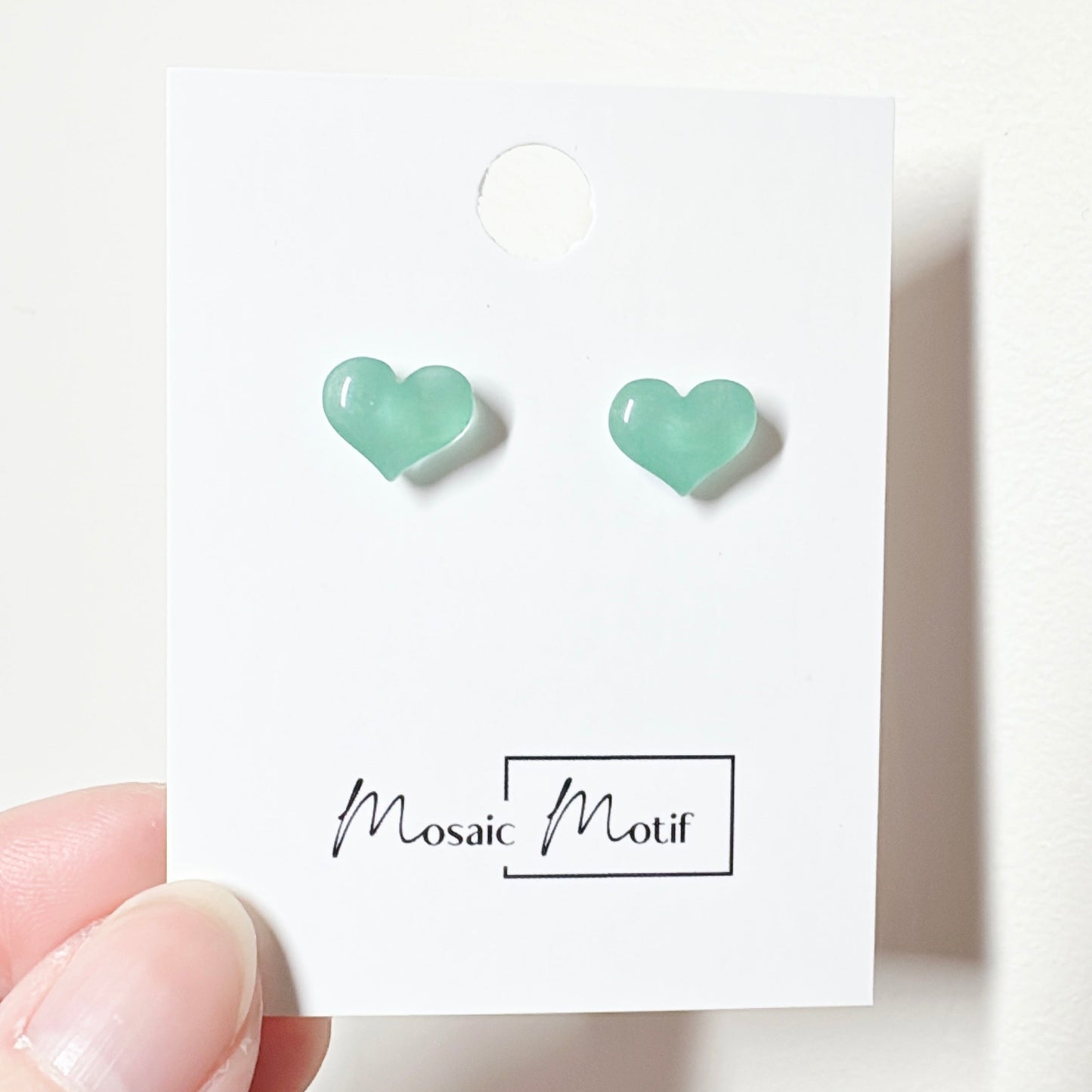 Chubby heart acrylic stud earrings (multiple colours)