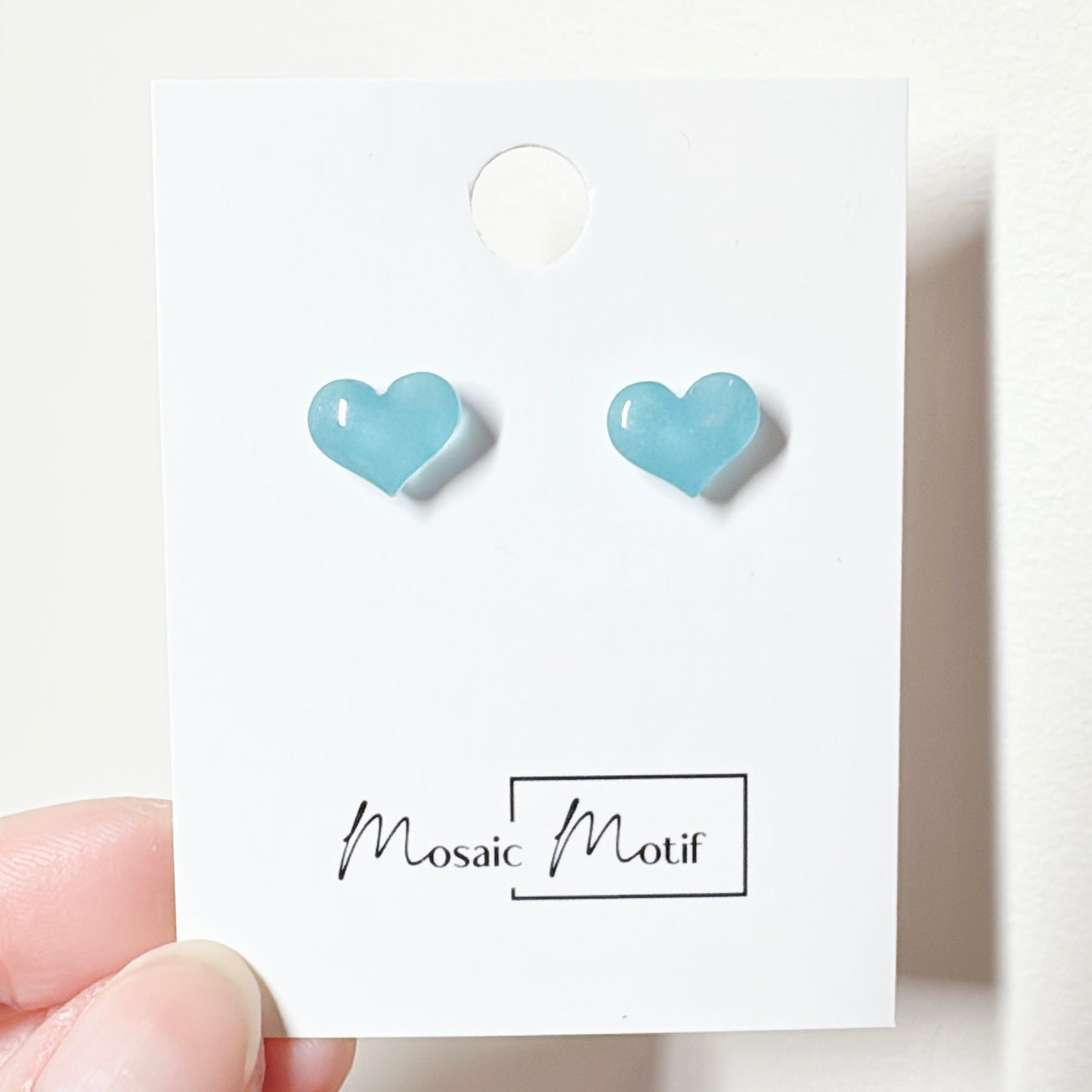 Chubby heart acrylic stud earrings (multiple colours)