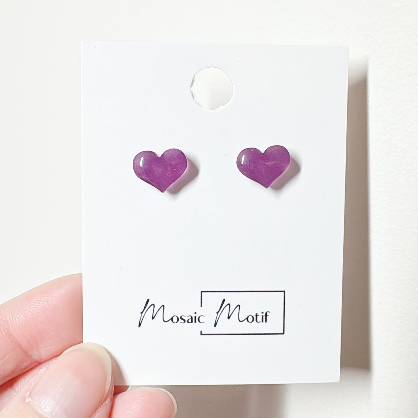 Chubby heart acrylic stud earrings (multiple colours)