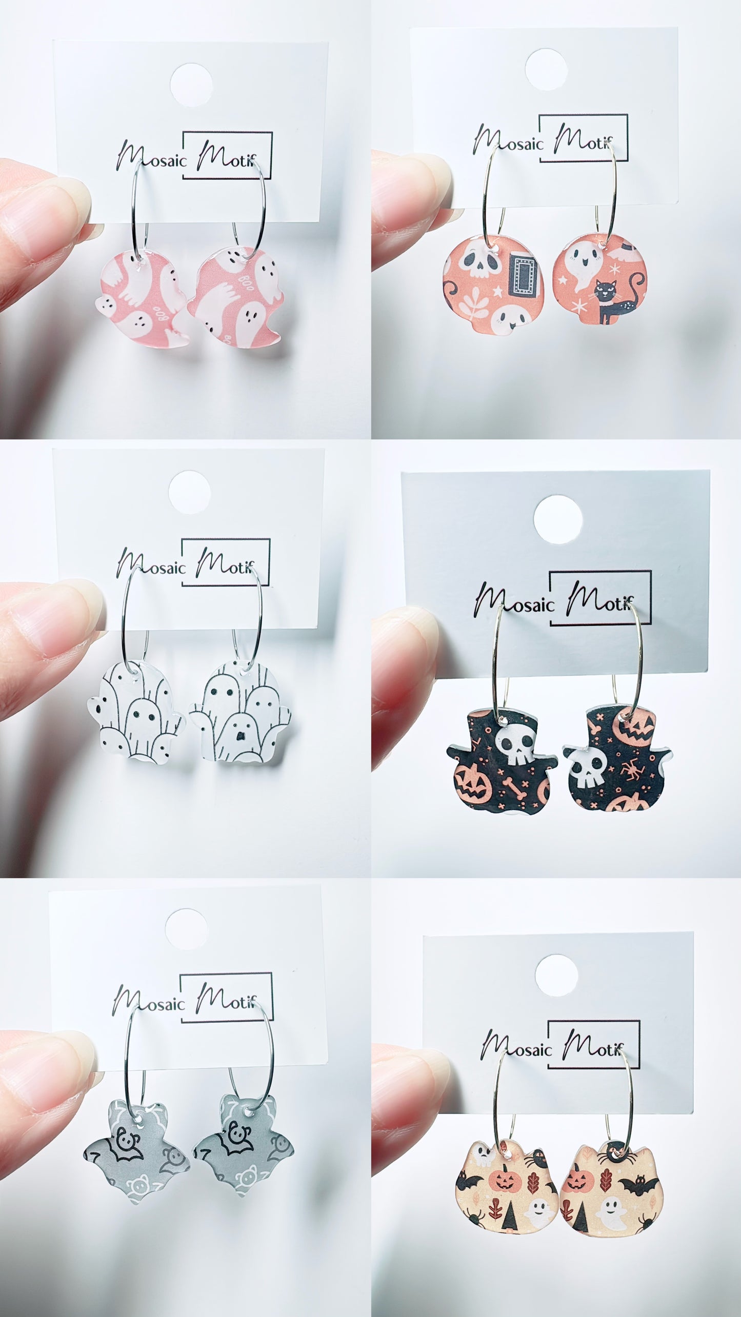 Halloween hoop earrings (multiple styles)