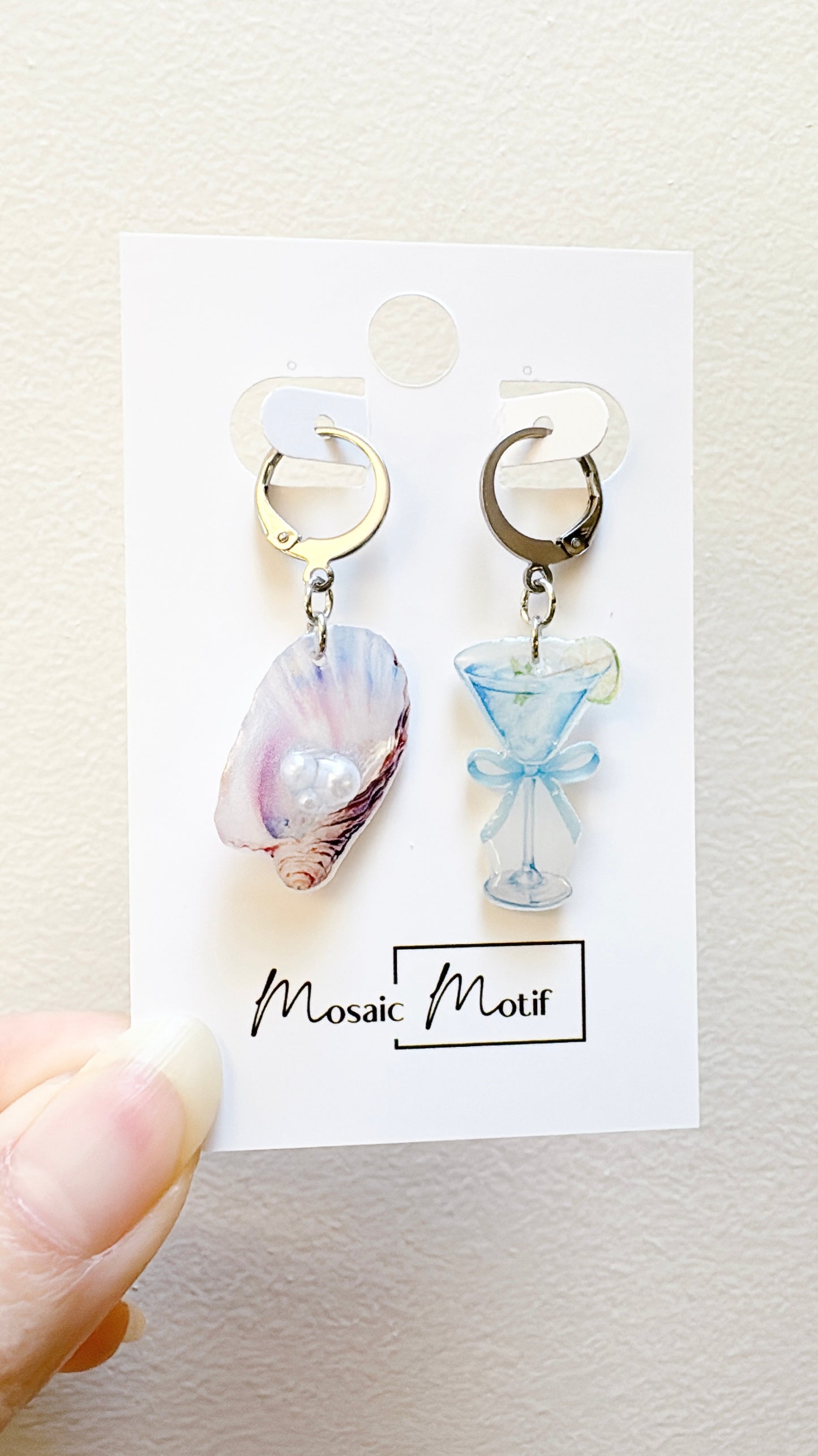 Bistro Chic - Oyster Blue Lagoon dangle hoop earrings