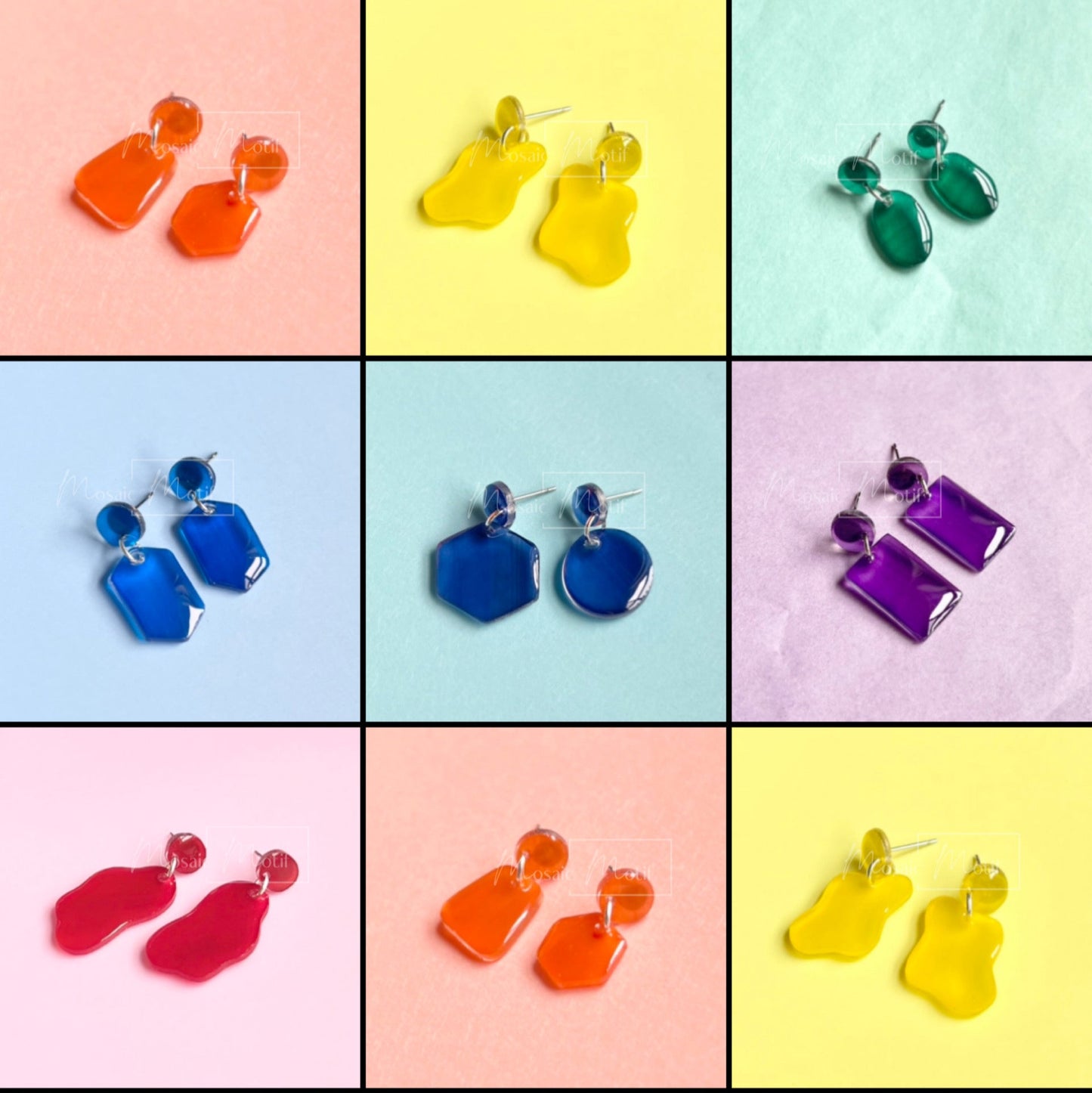 Gemstone mini dangle earrings