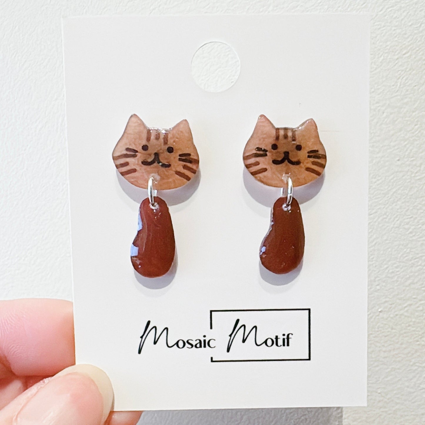 Cat earrings - Cat dangle earrings (multiple colours)