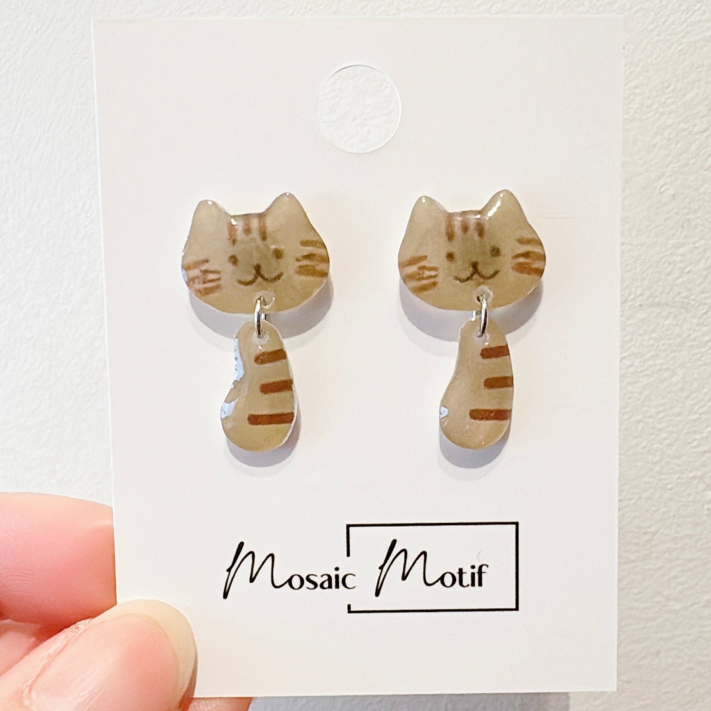 Cat earrings - Cat dangle earrings (multiple colours)