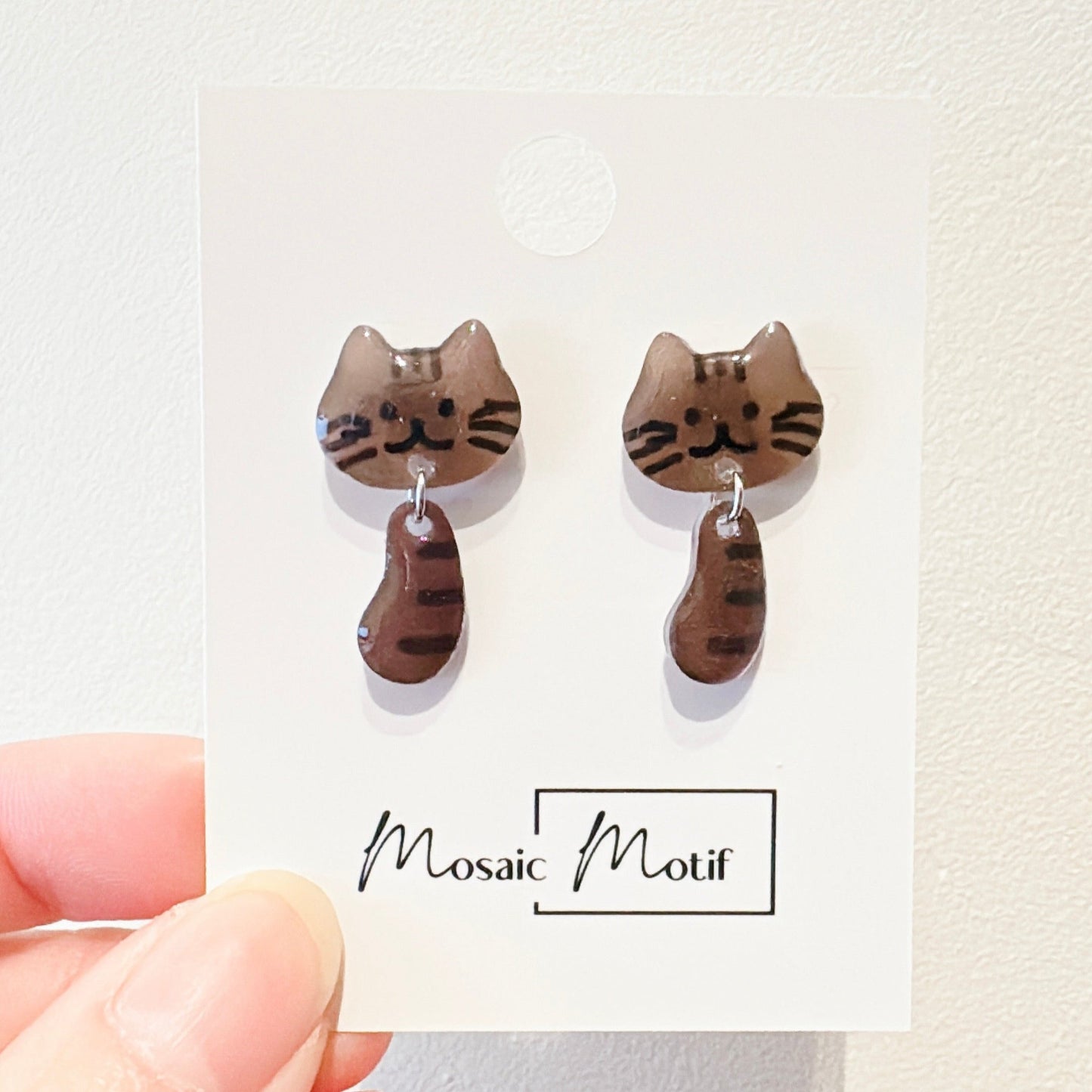 Cat earrings - Cat dangle earrings (multiple colours)