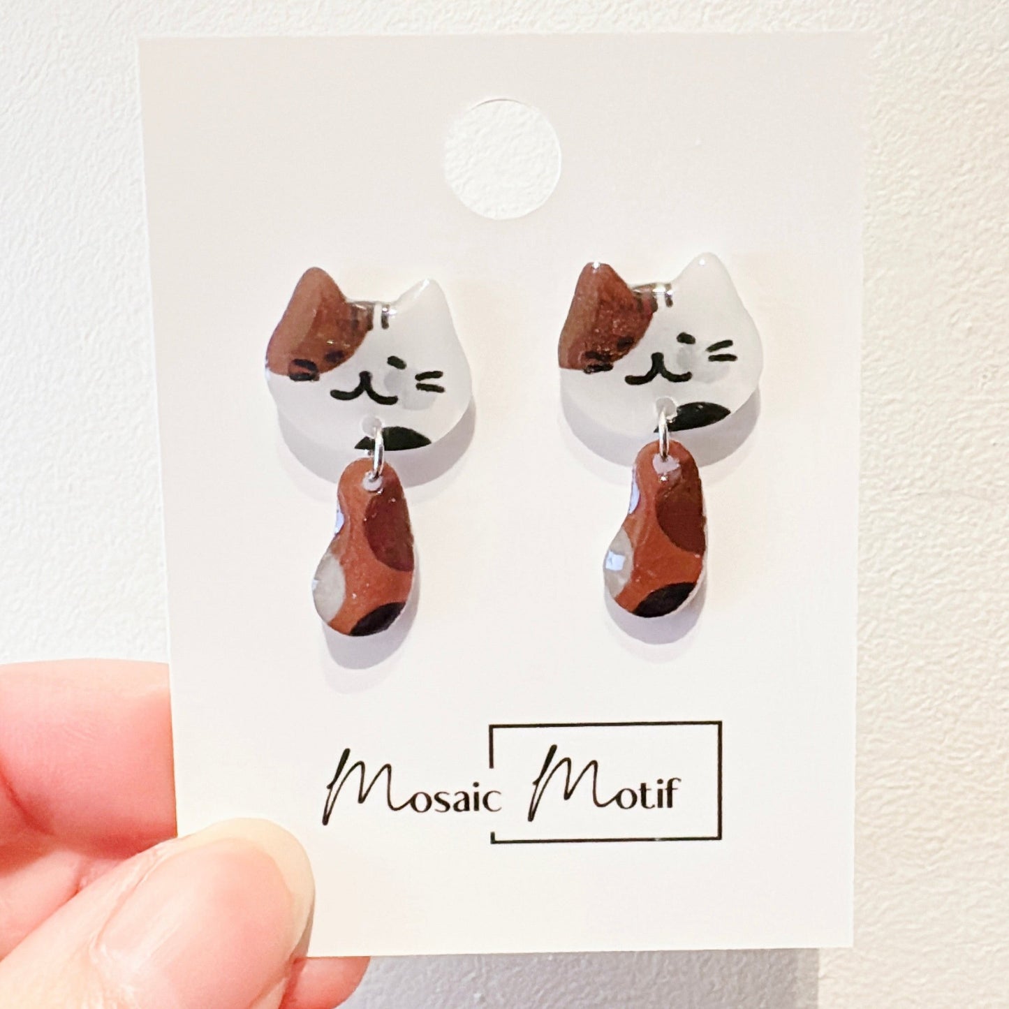 Cat earrings - Cat dangle earrings (multiple colours)