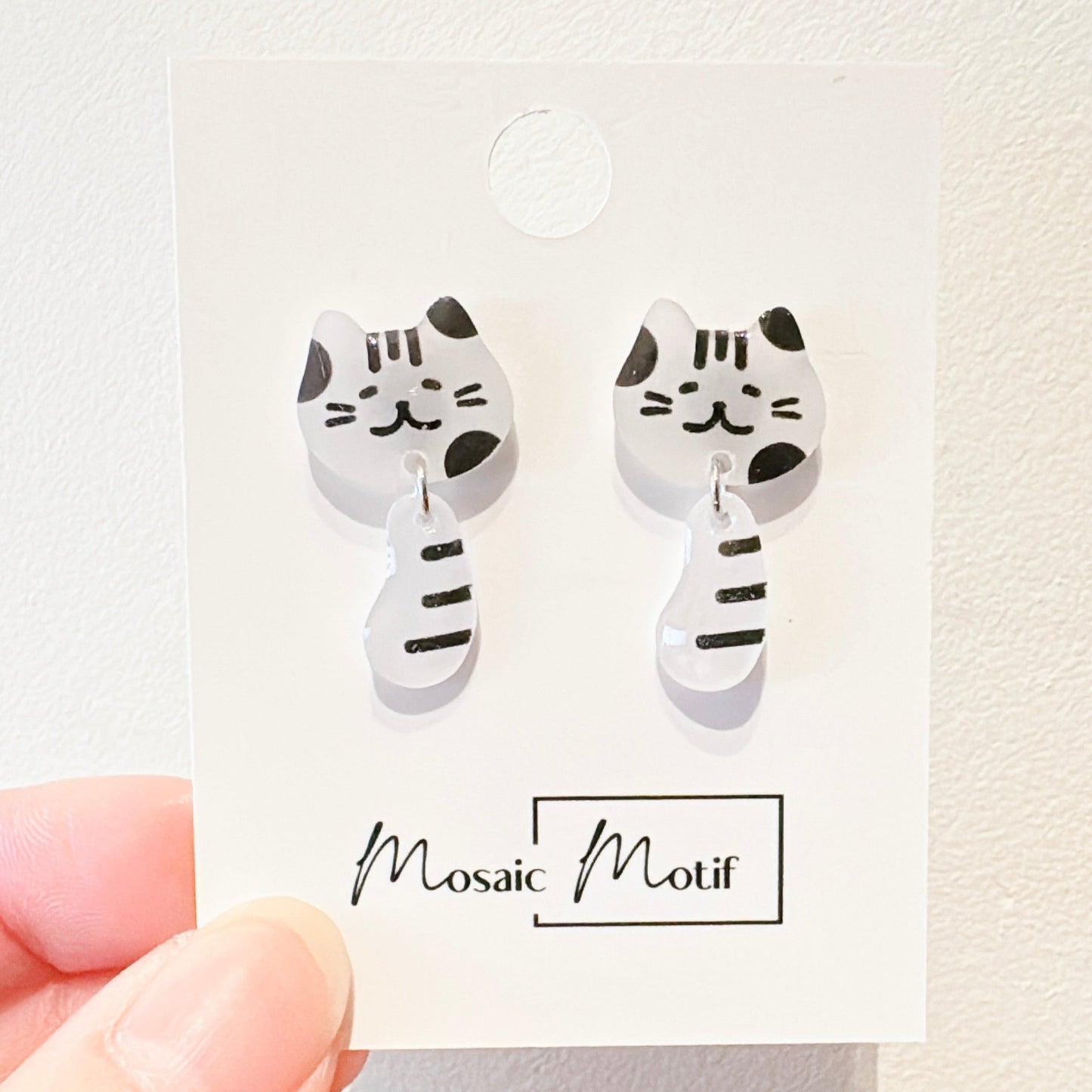 Cat earrings - Cat dangle earrings (multiple colours)