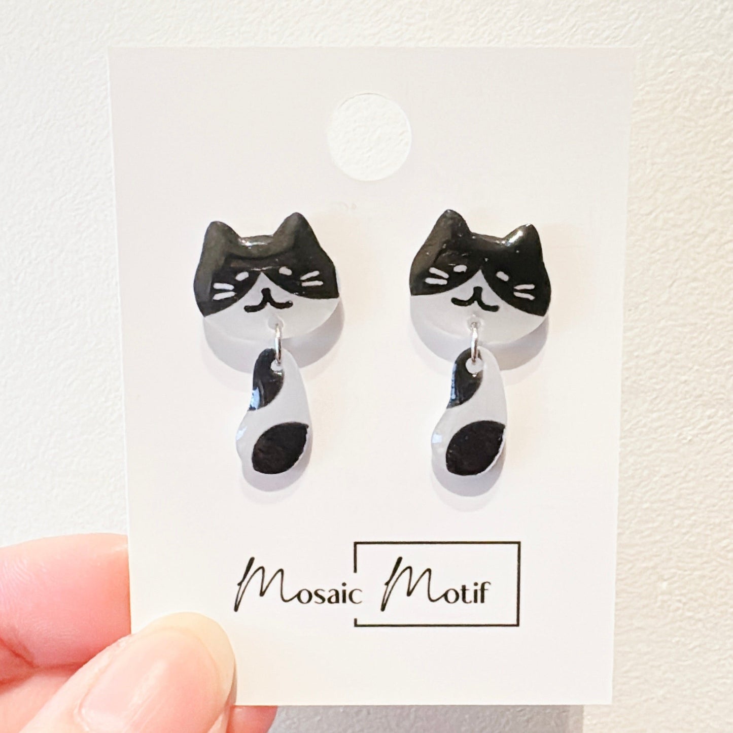 Cat earrings - Cat dangle earrings (multiple colours)