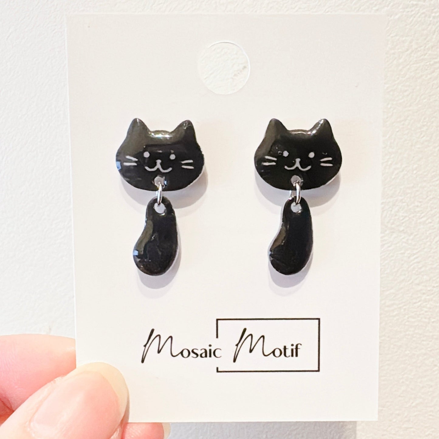Cat earrings - Cat dangle earrings (multiple colours)
