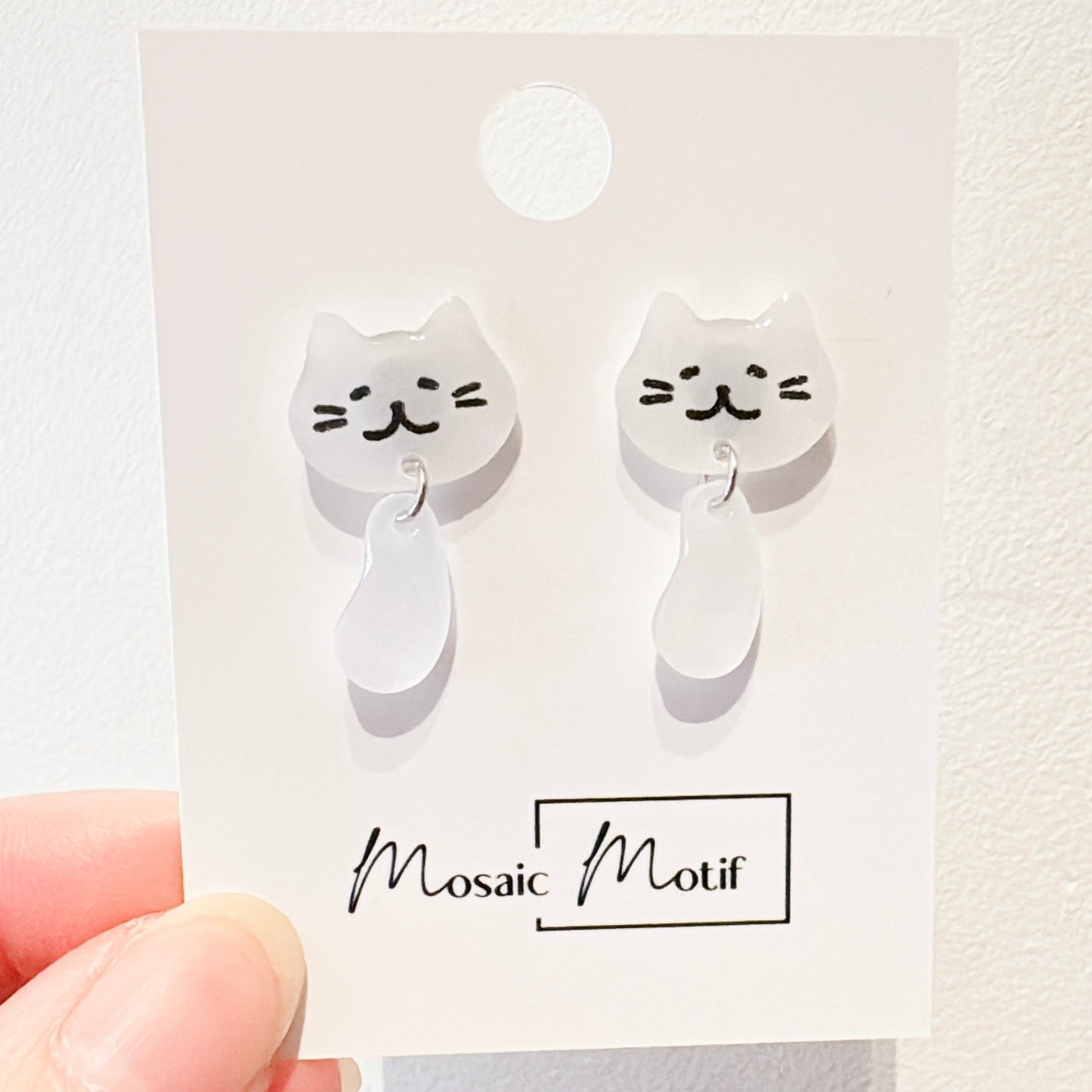 Cat earrings - Cat dangle earrings (multiple colours)