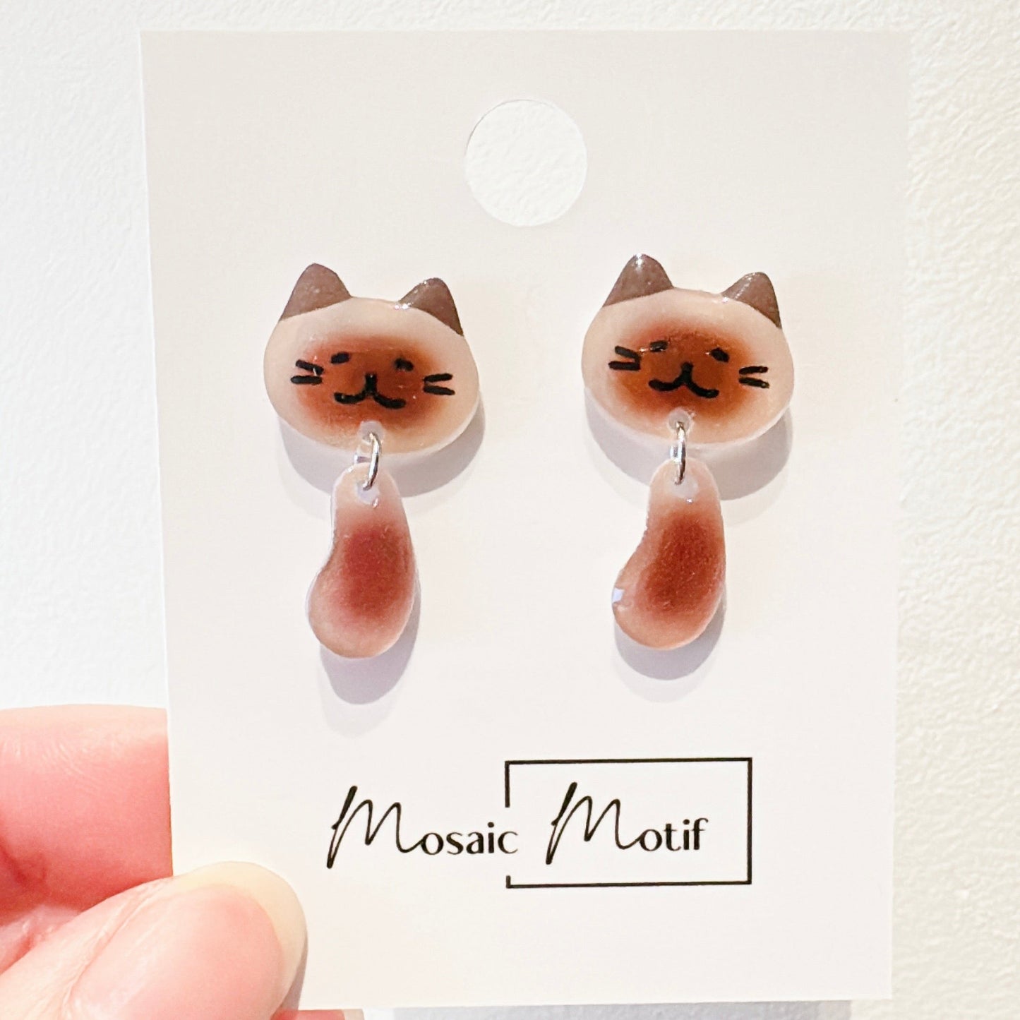 Cat earrings - Cat dangle earrings (multiple colours)
