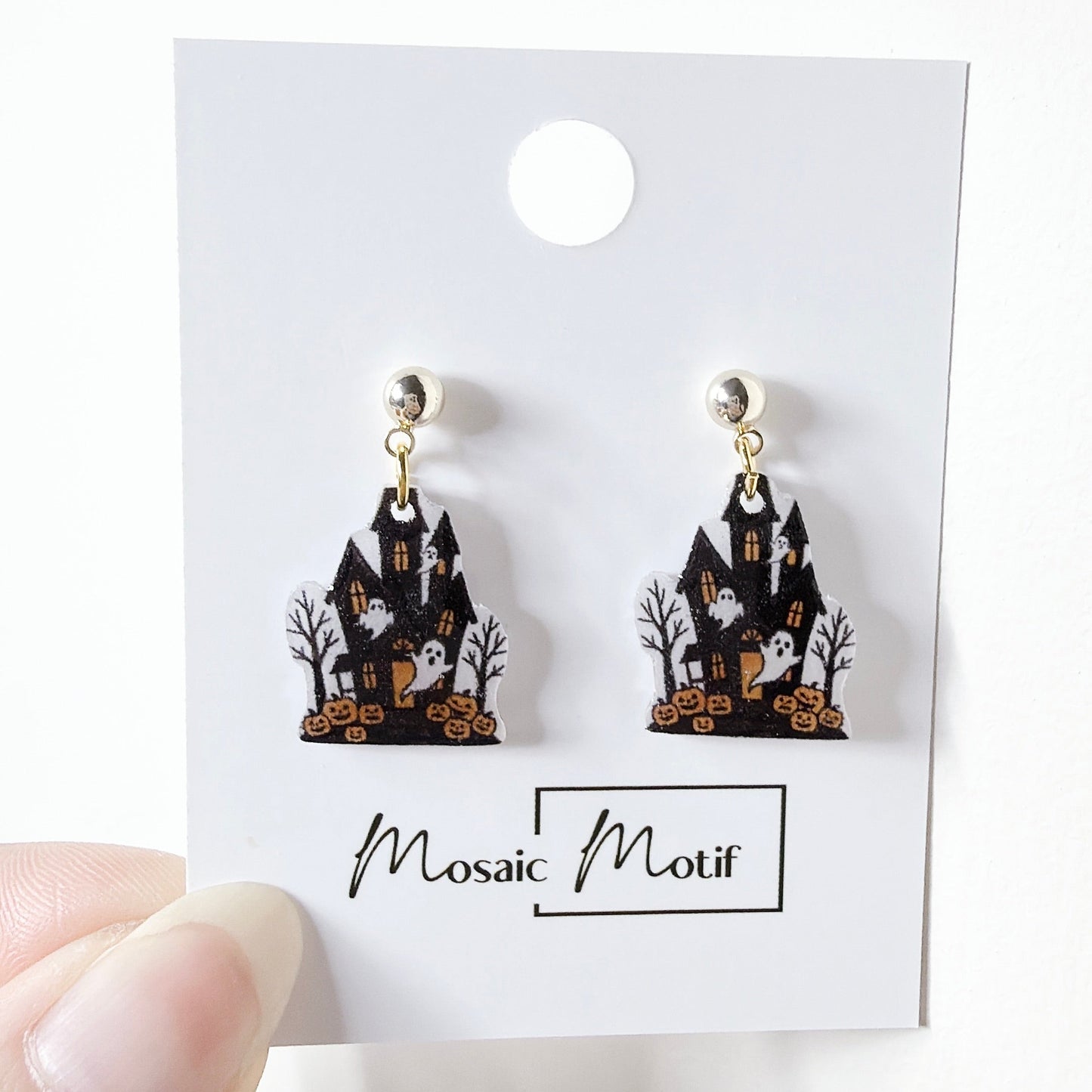 Halloween dangle earrings - Haunted House