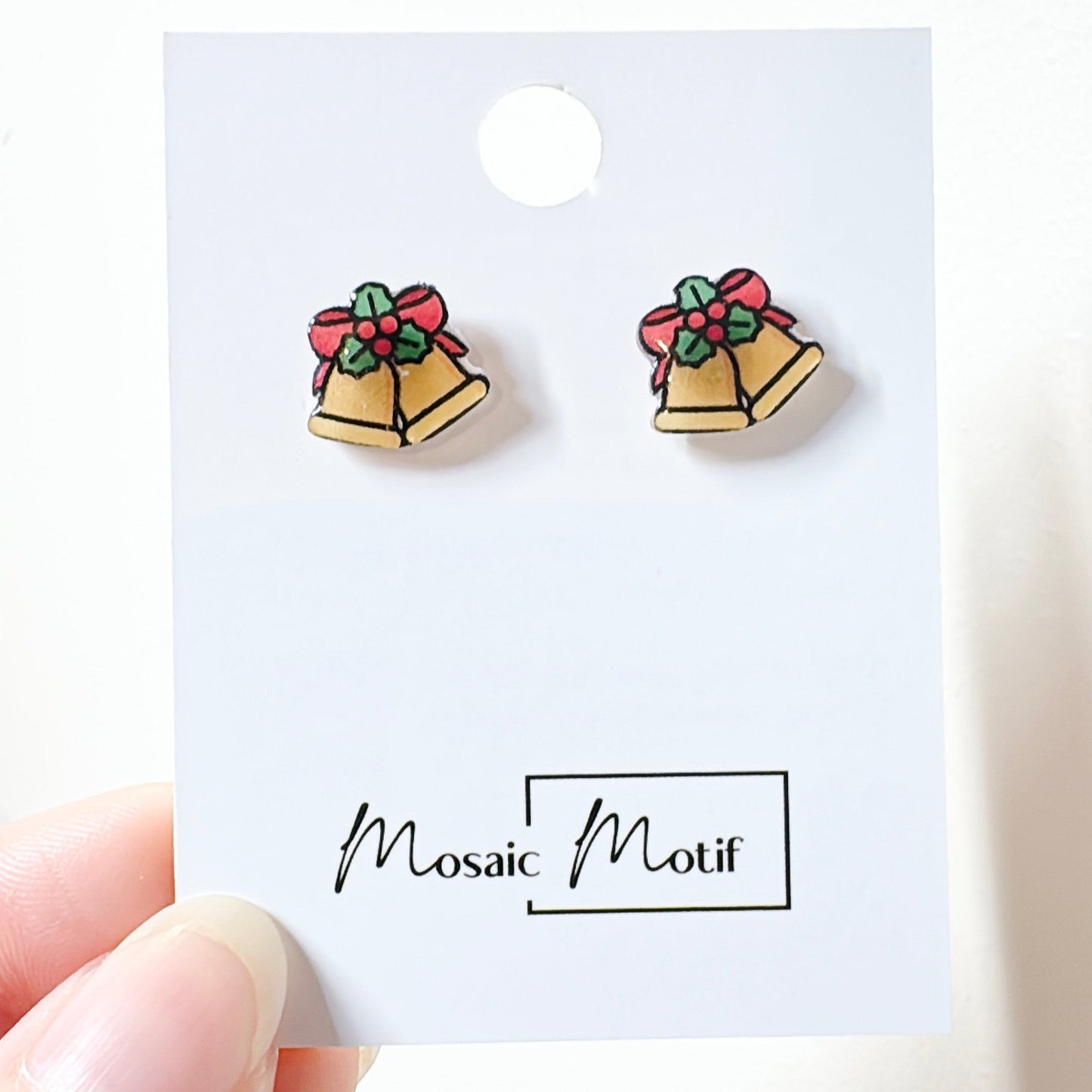 Xmas Christmas stud earrings - Bell