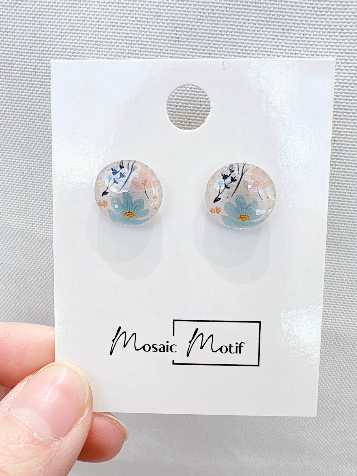 Floral stone stud earrings (multiple colours)