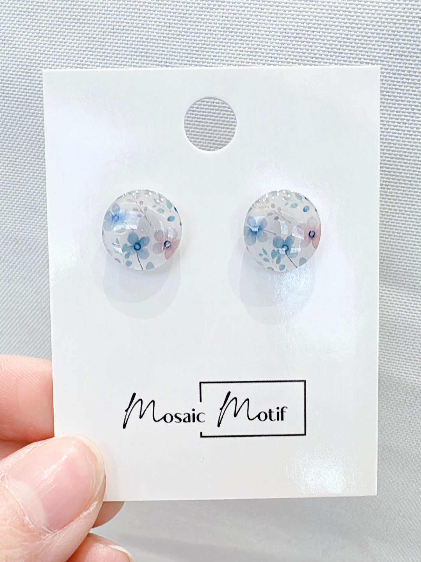 Floral stone stud earrings (multiple colours)