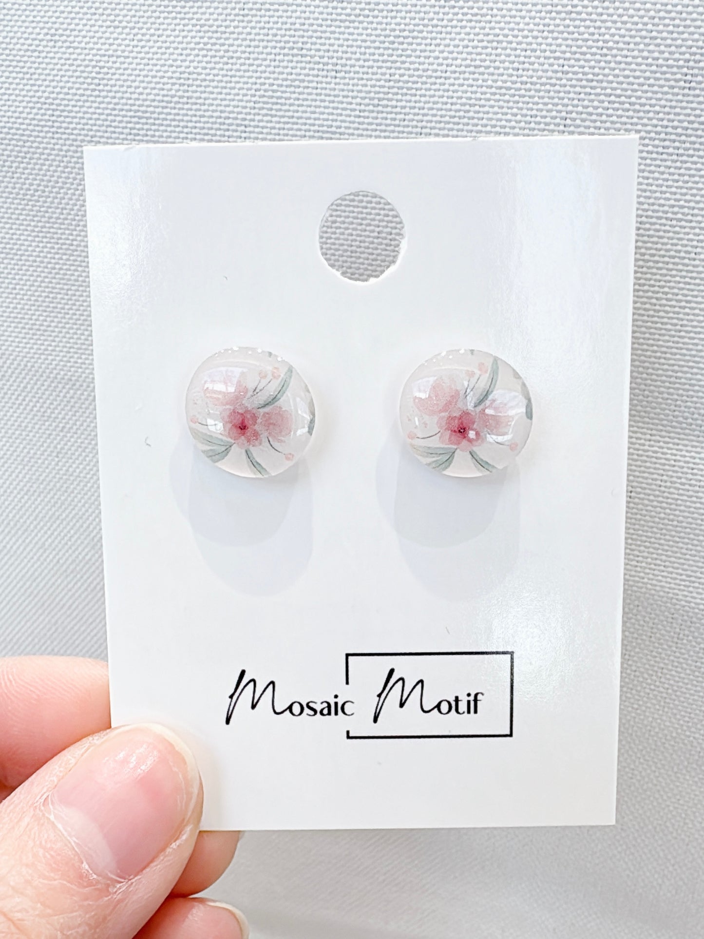 Floral stone stud earrings (multiple colours)