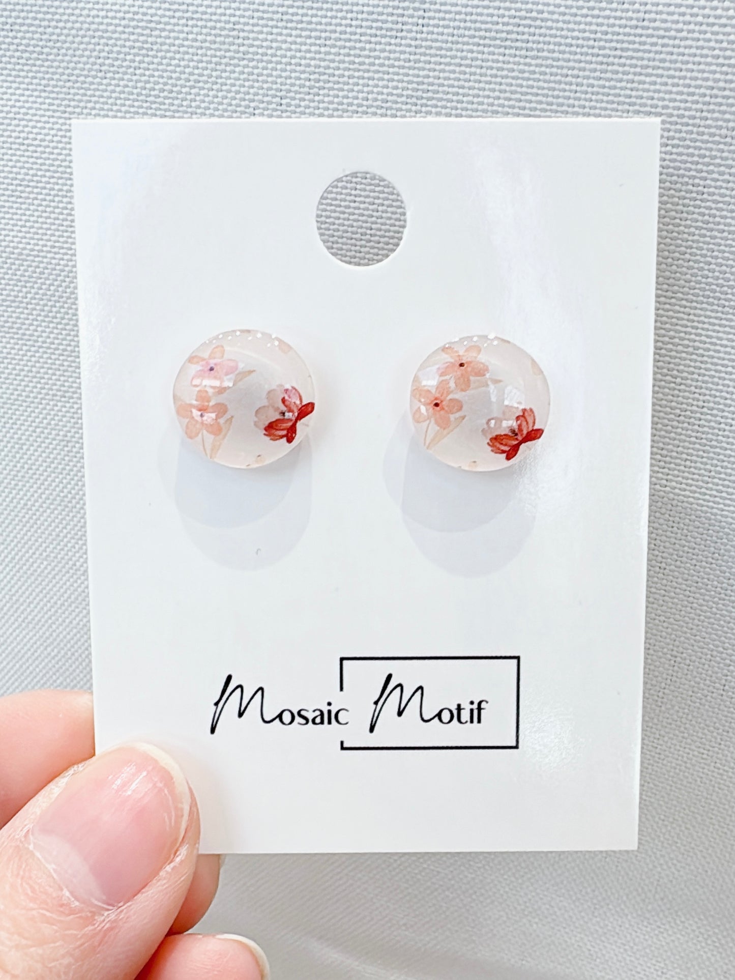 Floral stone stud earrings (multiple colours)