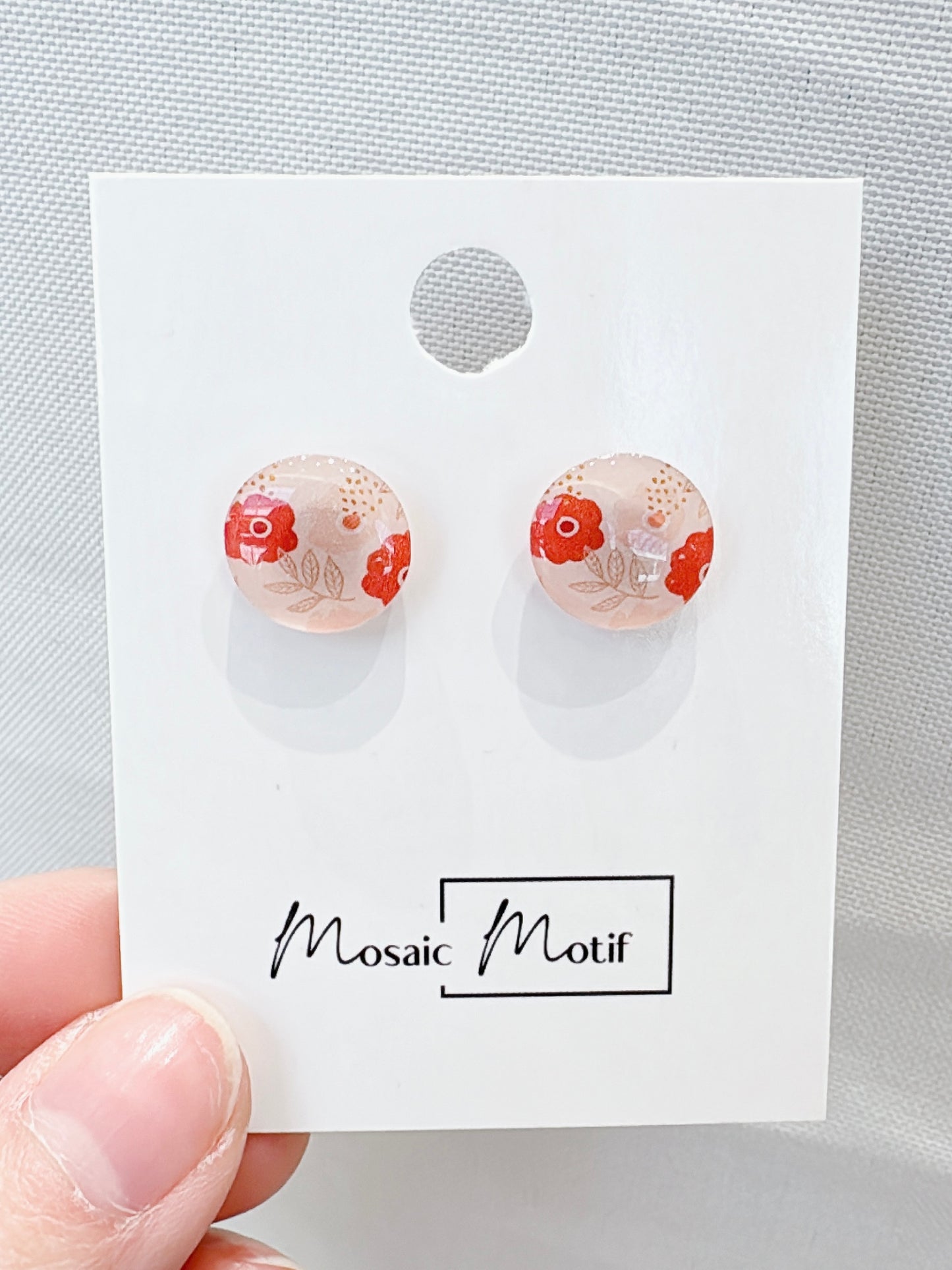 Floral stone stud earrings (multiple colours)
