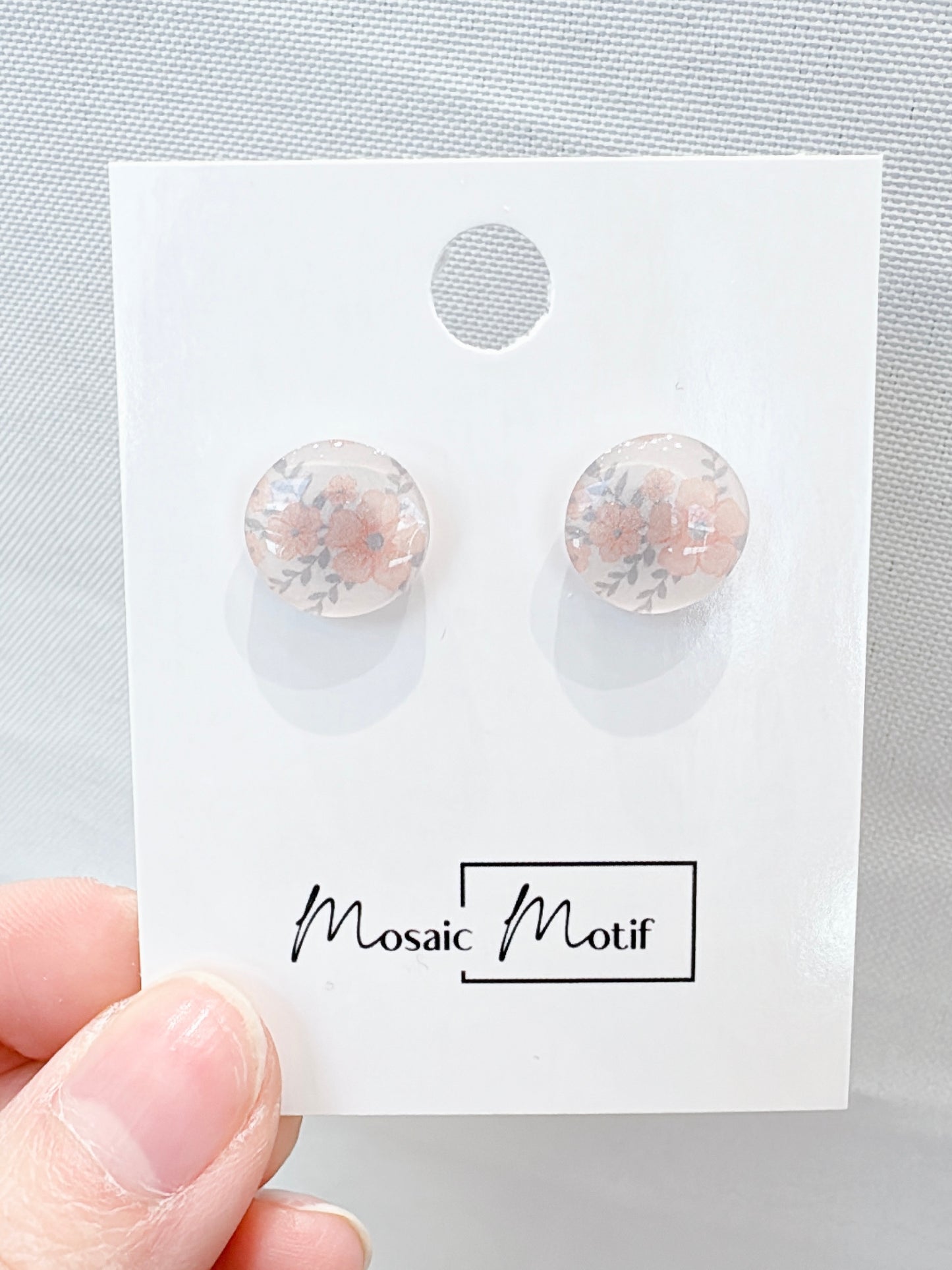 Floral stone stud earrings (multiple colours)