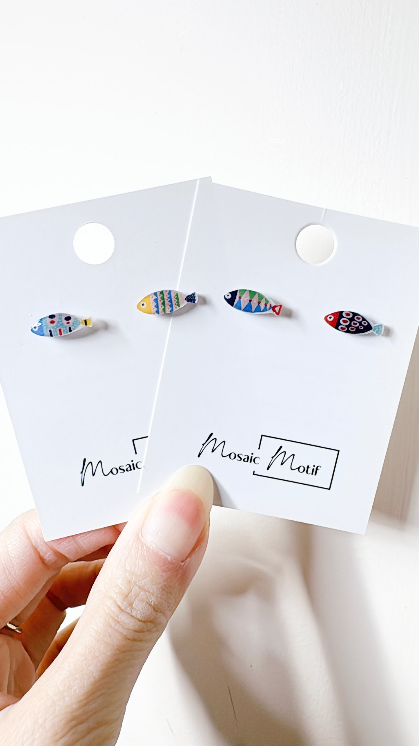 Fish doodle dangle earrings