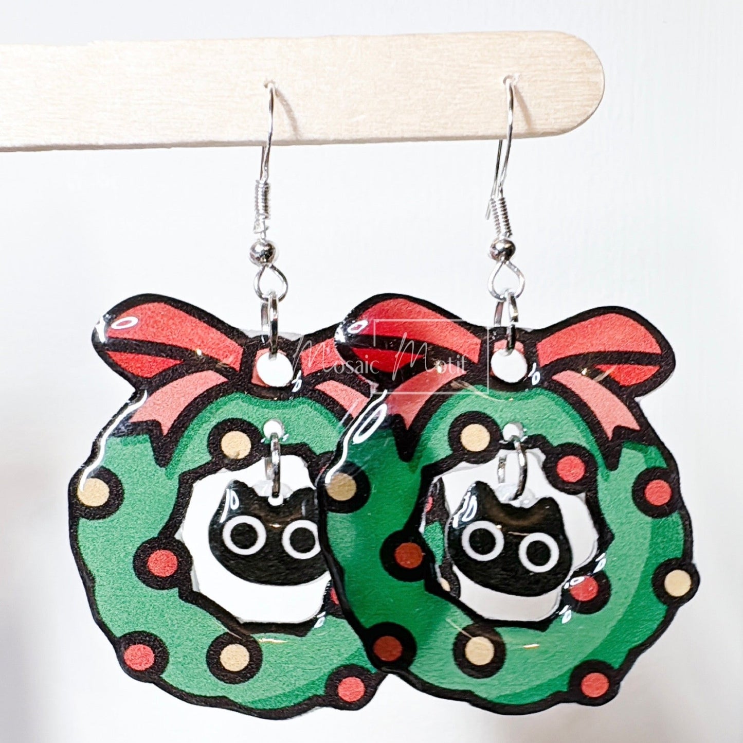 Xmas dangle - Cat Wreath dangle