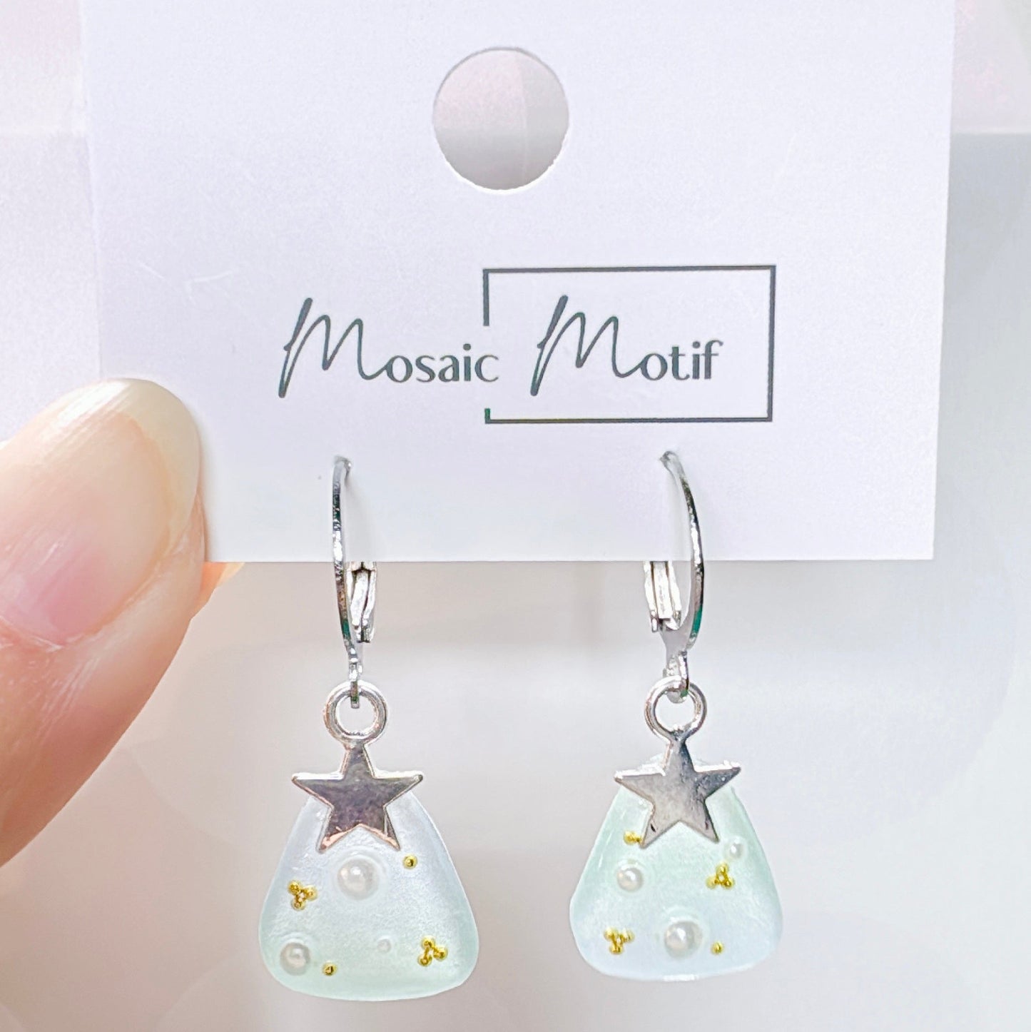 Xmas tree cutie earrings (Pearl)